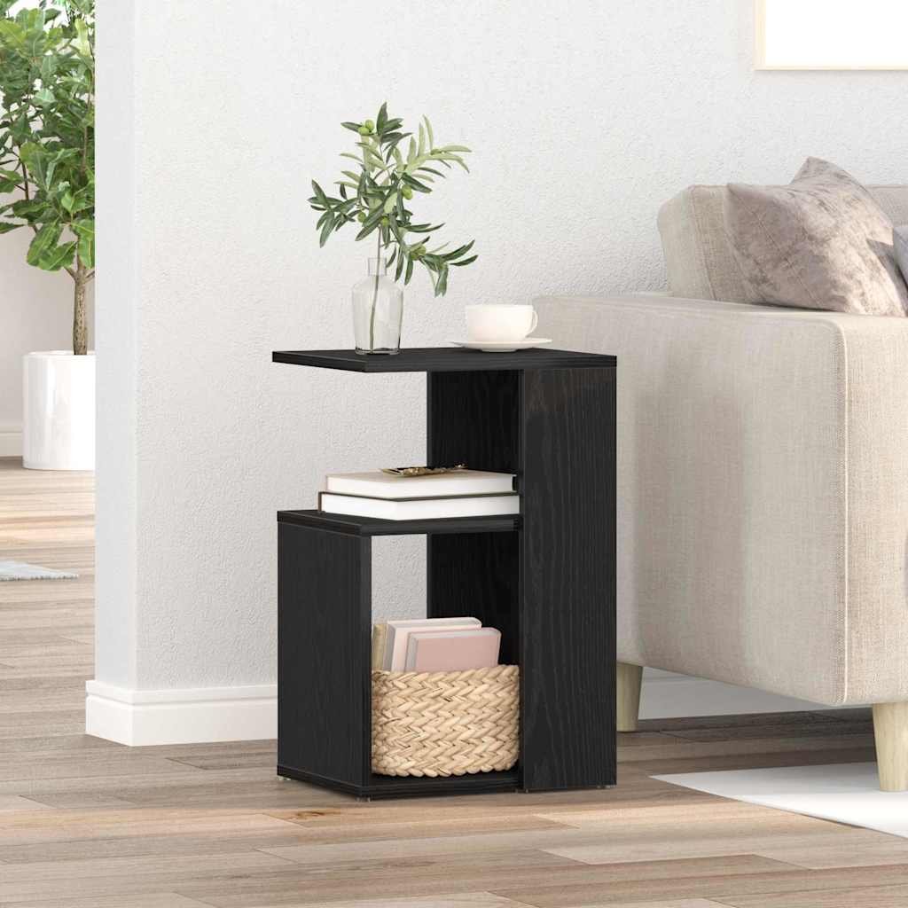 Walplus Engineered Wood Side Table - Black Oak - 36 x 30 x 56 cm