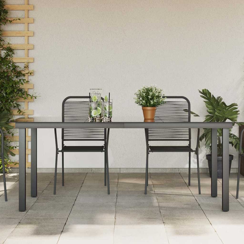 Walplus Aluminium Garden Dining Table - Black - 190 x 90 cm