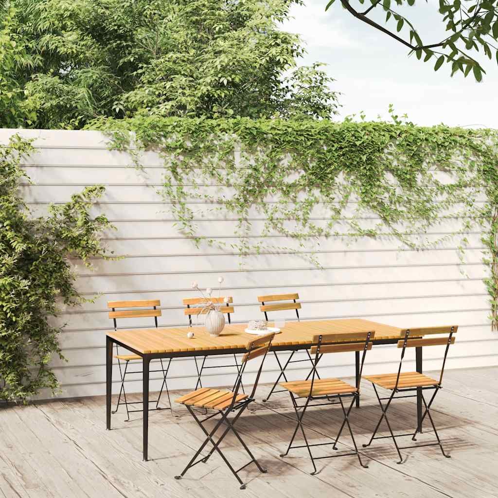 Walplus 6 Piece Steel Folding Chairs - Brown - 40 x 39 x 79 cm