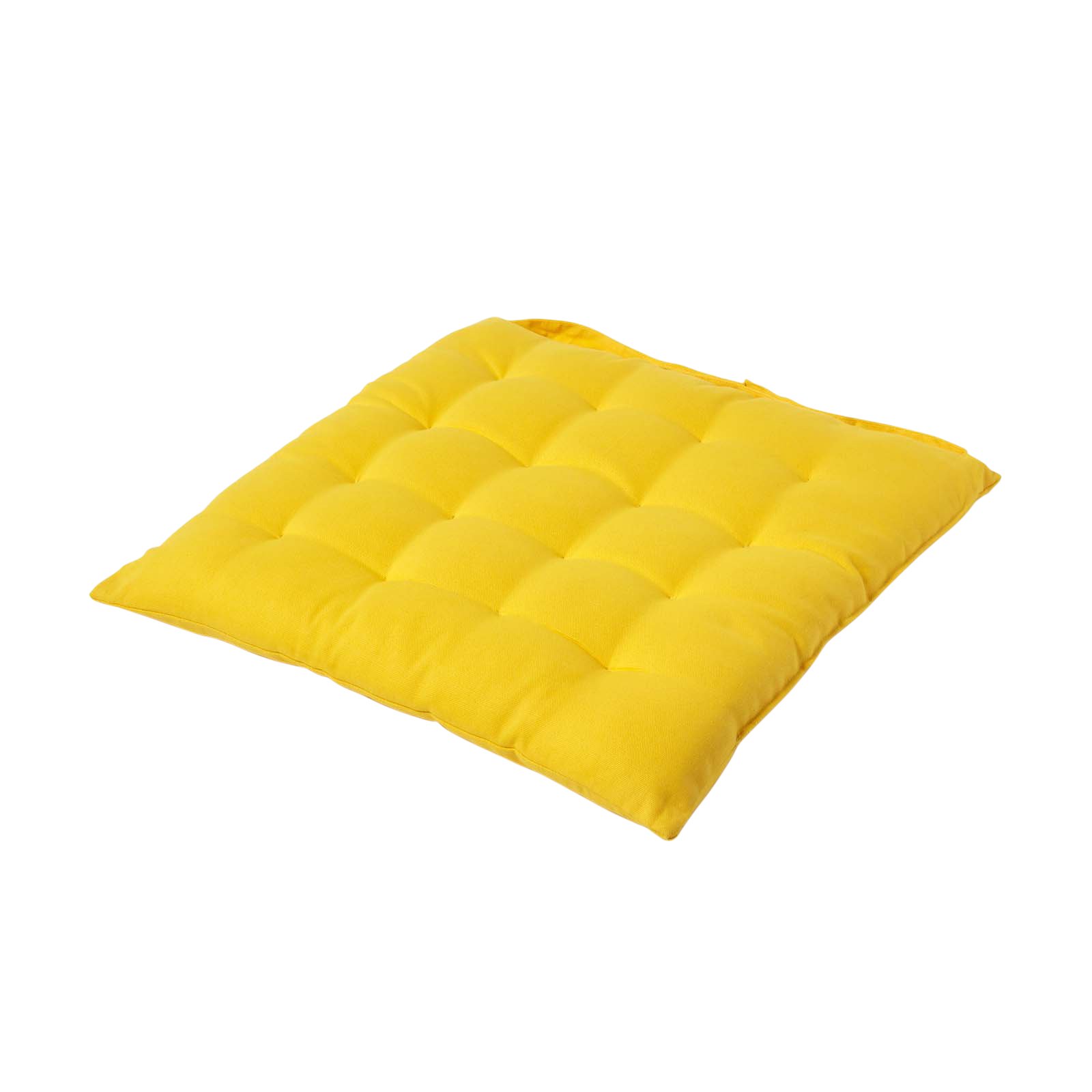 Homescapes Cotton Seat Pad Chair Cushion - Yellow