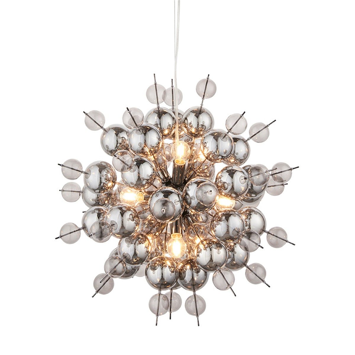 Loops Direct Steel and Glass Multi Arm Pendant - Black Chrome