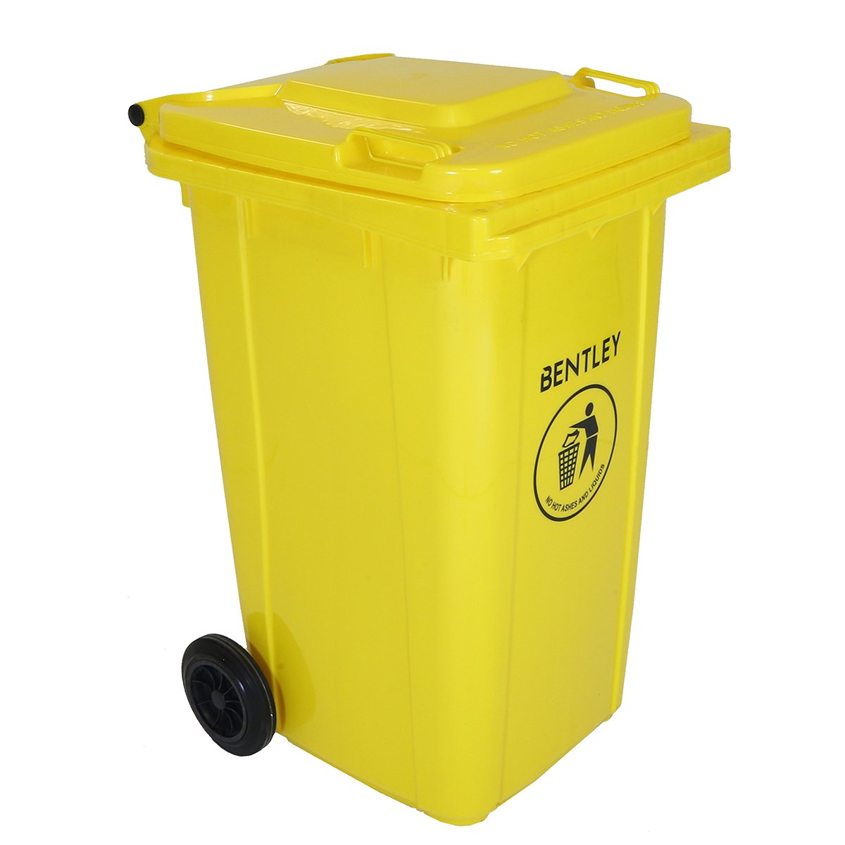 Charles Bentley 240 Litre Weatherproof Wheelie Bin - Yellow