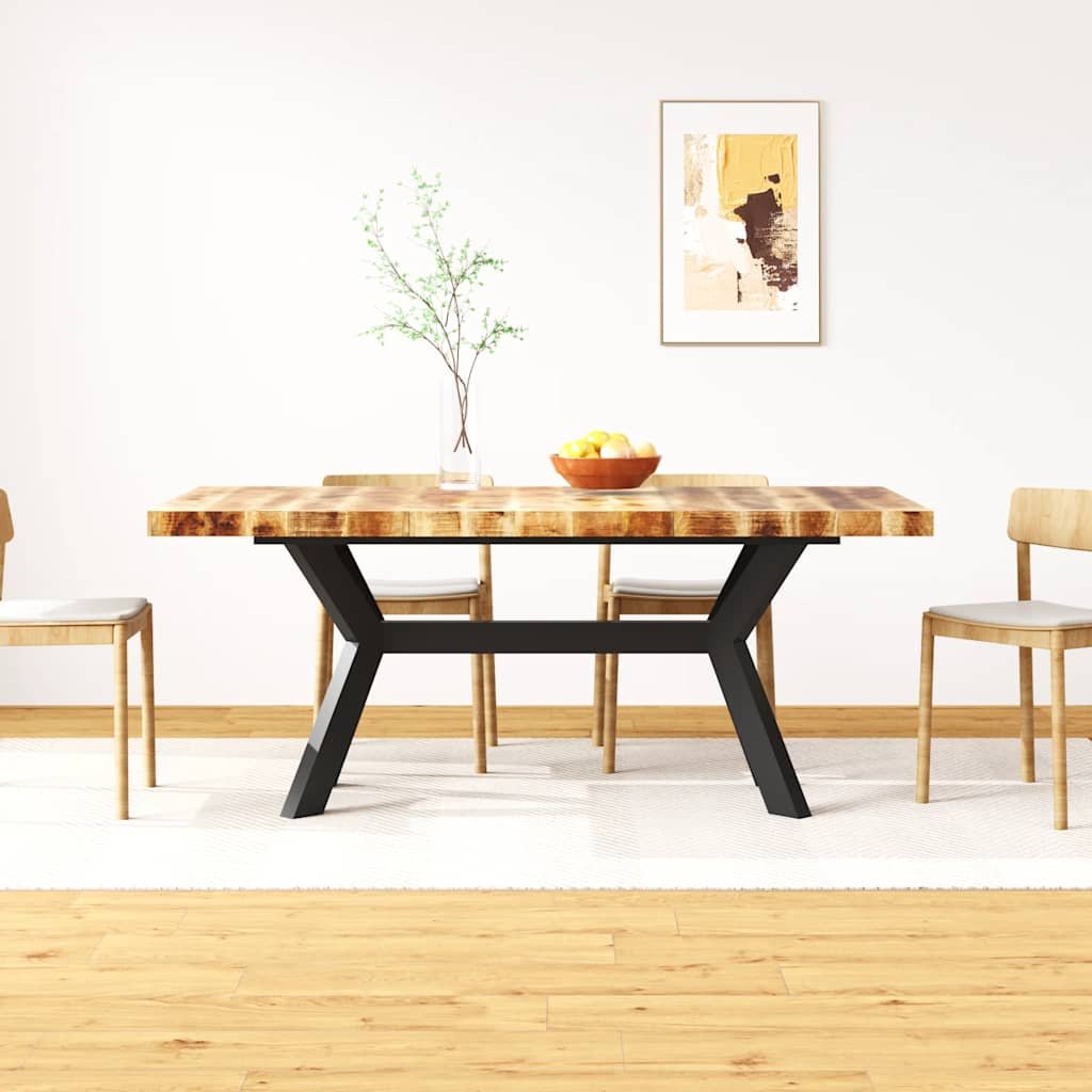 Walplus Cross Frame Mango Wood Dining Table - Brown - 180 x 90 x 76 cm
