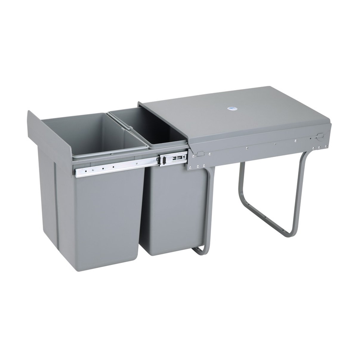 Charles Bentley Pull Out Kitchen Cupboard Bin 2 x 20L (40L Capacity) - Grey