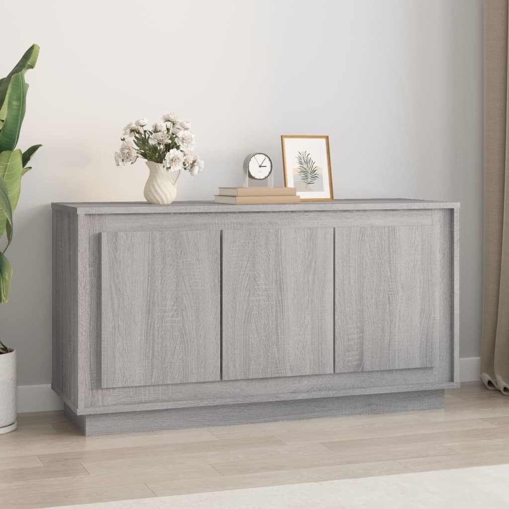 Walplus Engineered Wood Sideboard - Grey Sonoma - 102 x 35 x 55 cm