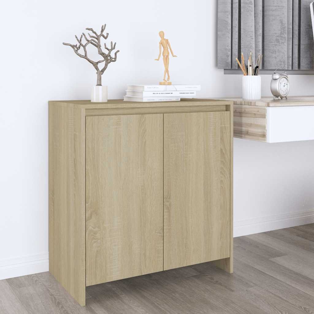 Walplus Engineered Wood 2 Door Sideboard - Sonoma Oak - 70 x 41 x 75 cm