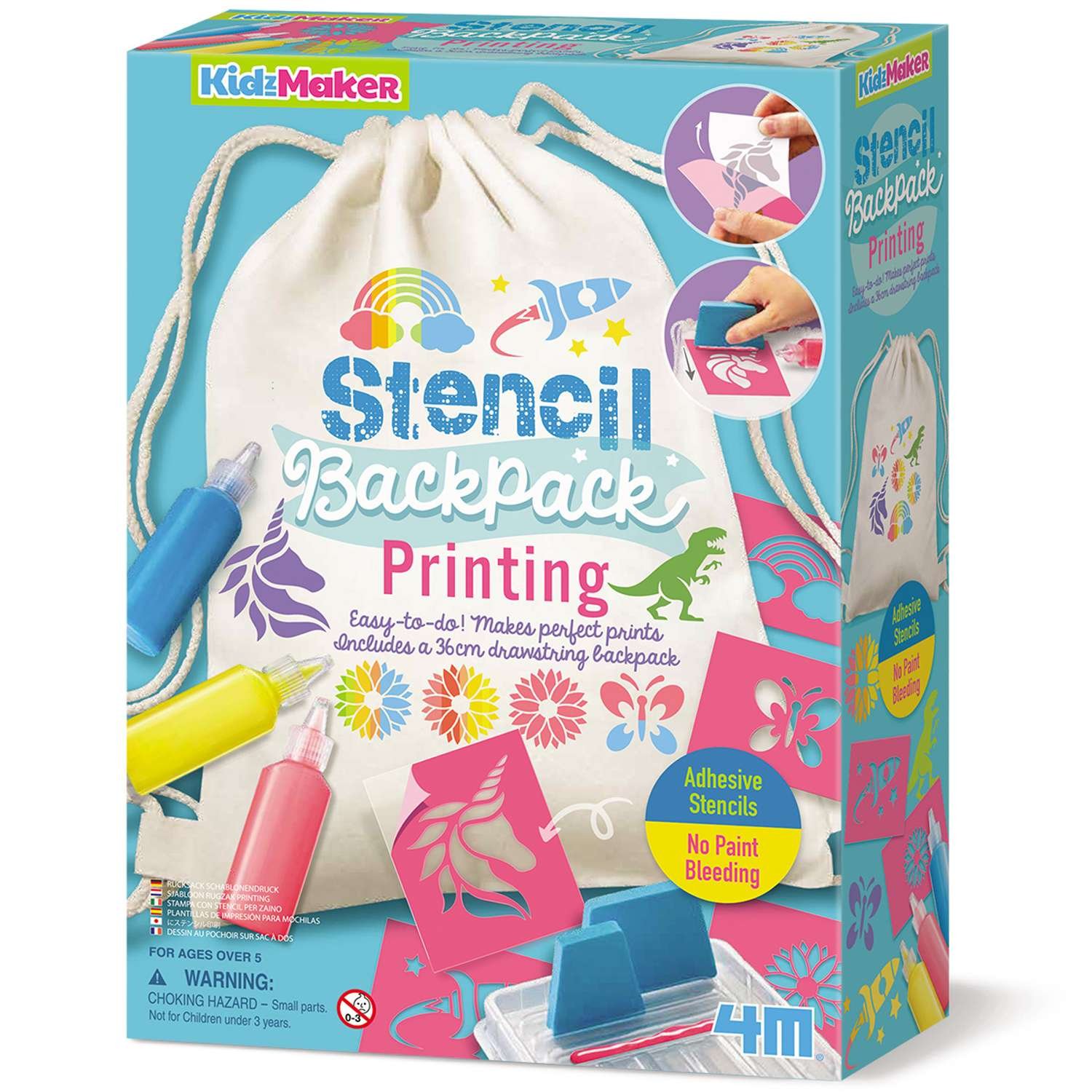 4M KidzMaker Stencil Backpack Printing - 5 Years +