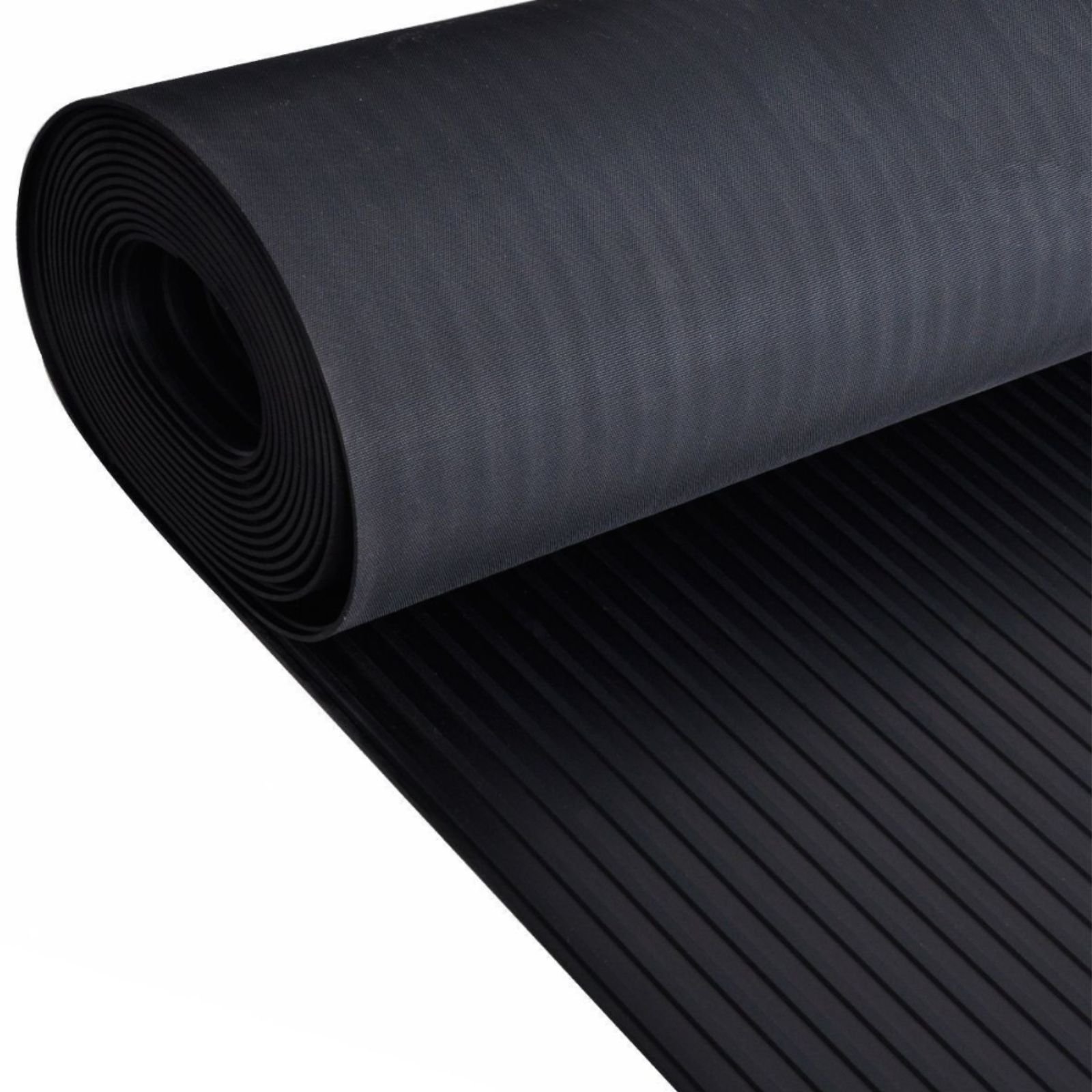 Ark Mat 3mm Thick Wide Ribbed Rubber Roll Flooring - 2m x 10m