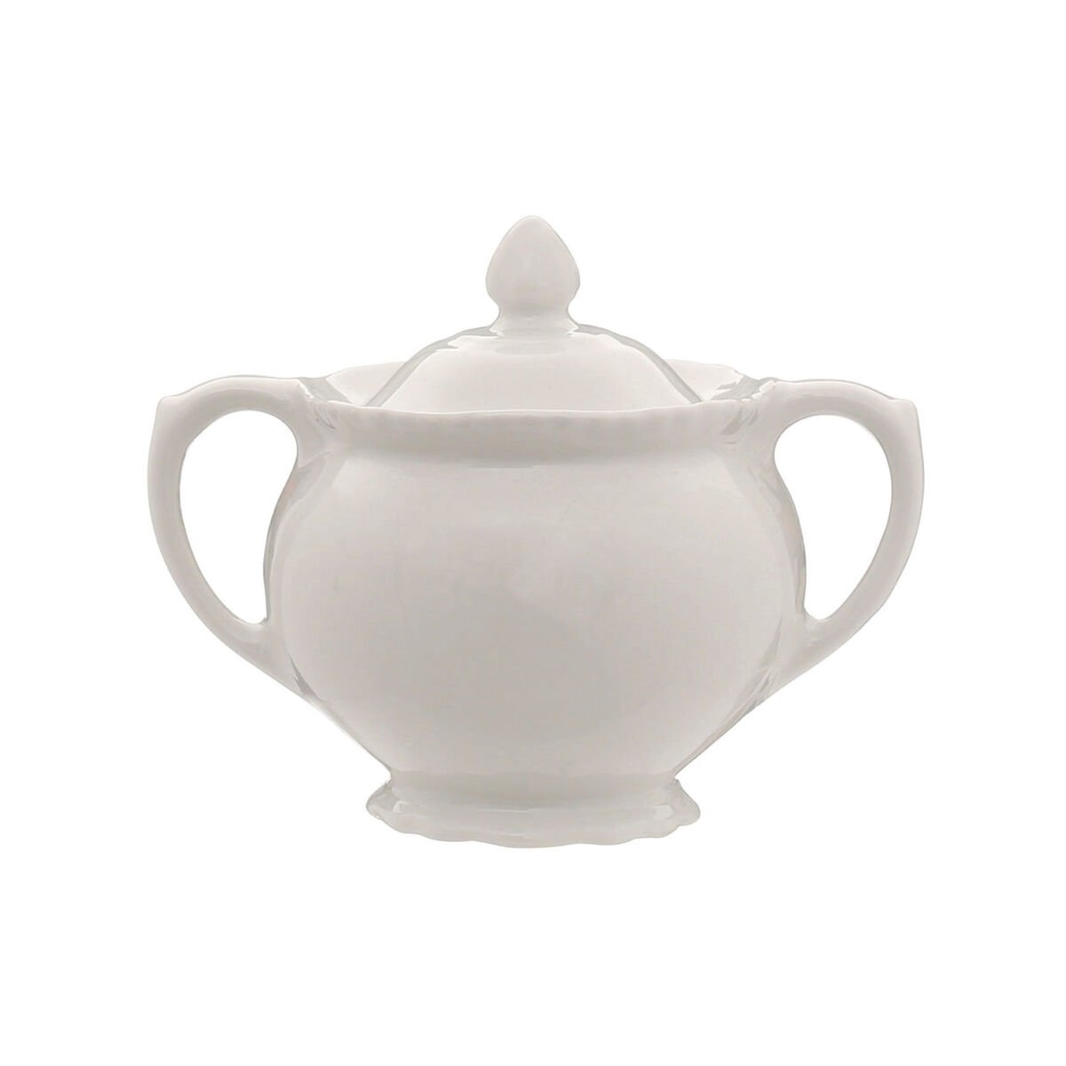 Orsina Quinn Embossed Sugar Bowl - White