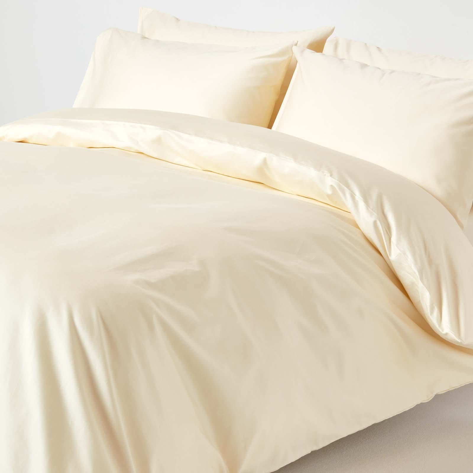 Homescapes Egyptian Cotton Cream Sateen Bedding Set - Double
