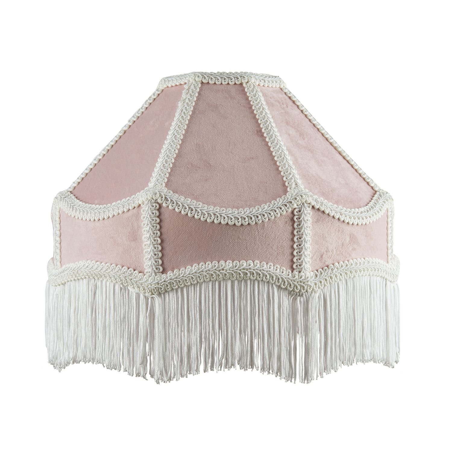 Happy Homewares Victorian Empire in Soft Blush Pink Velvet Lampshade - 30cm