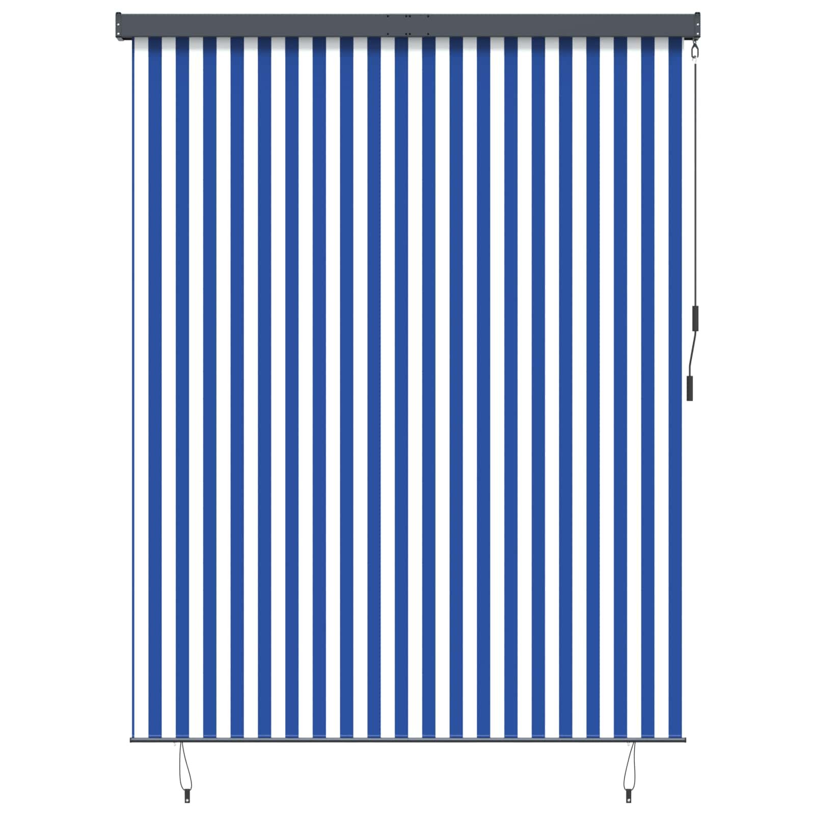 Walplus Polyester Roller Blind - Blue and White - 200 x 250 cm
