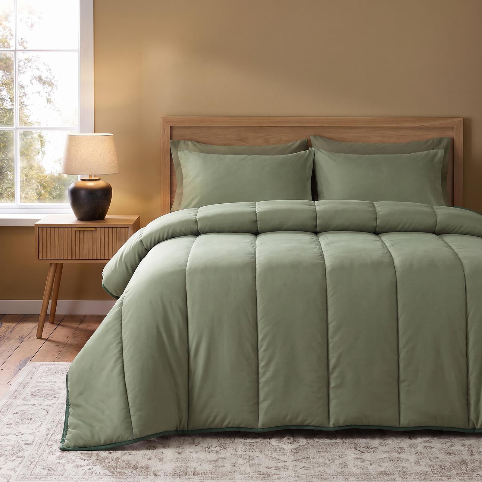 OHS Reversible 10.5 Tog Coverless Duvet Set Bedding - Forest - King