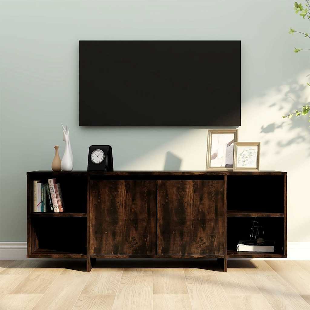 Walplus Engineered Wood TV Cabinet - Dark Oak - 130 x 35 x 50 cm