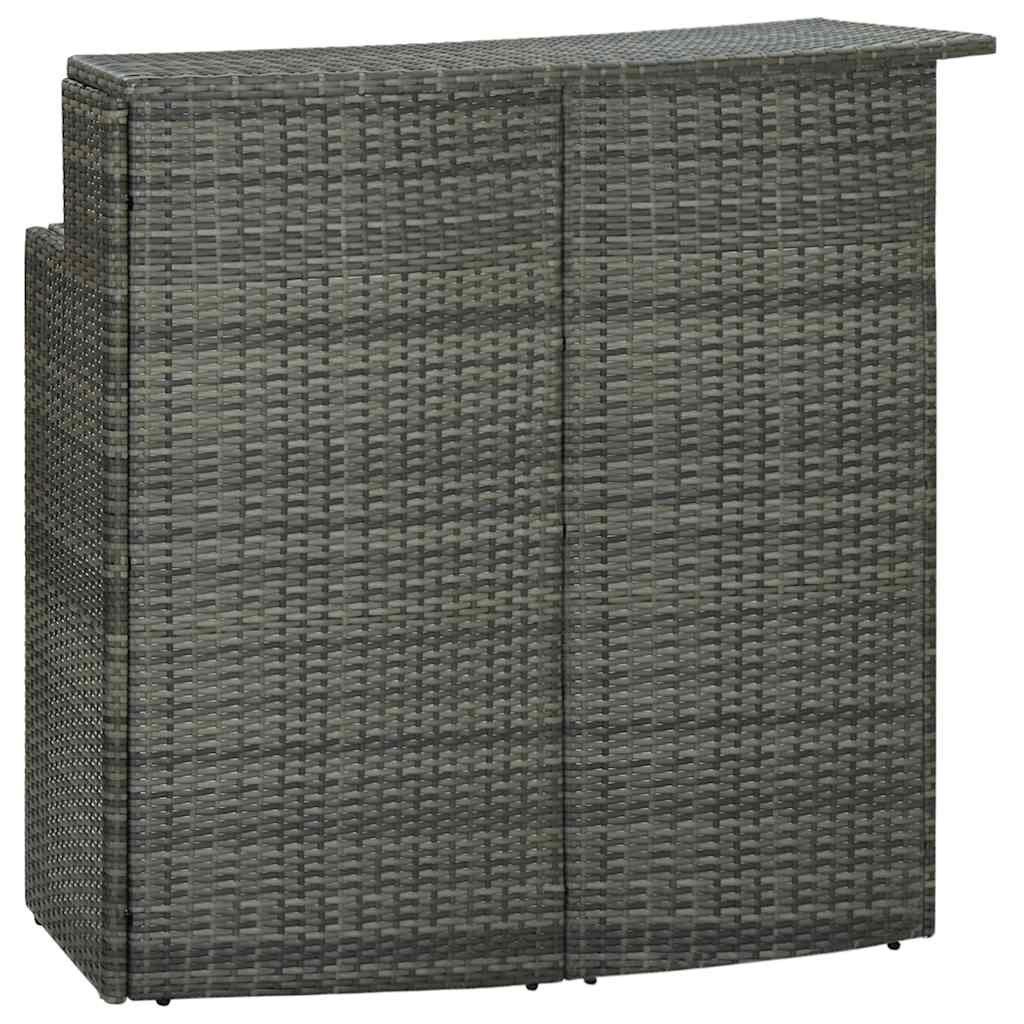 Walplus Poly Rattan Garden Bar Table - Grey - 120 x 55 x 110 cm