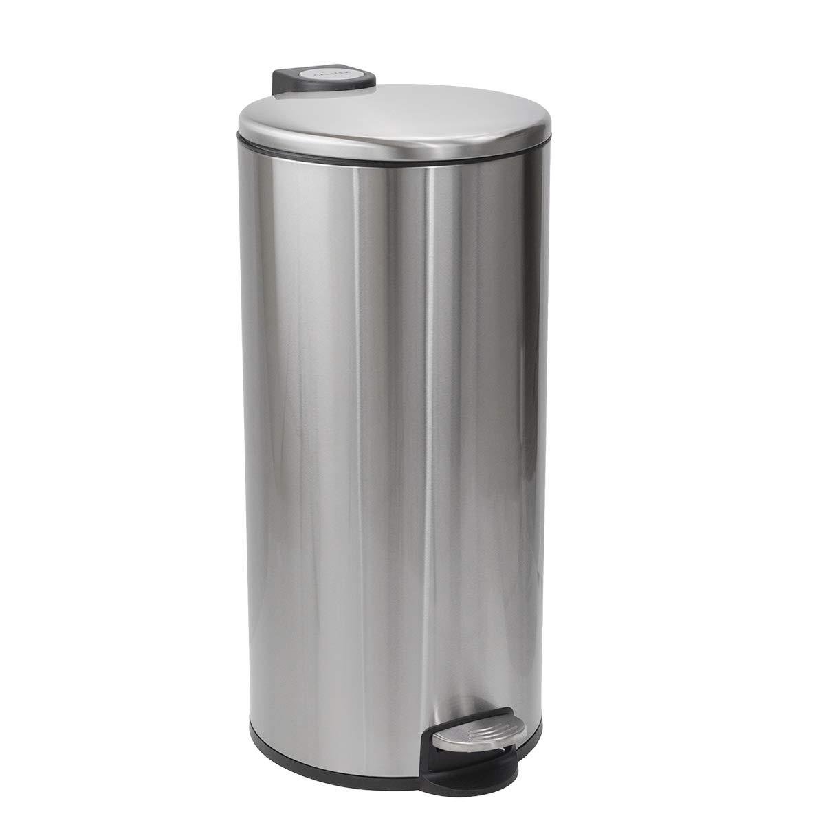 Calitek 30 Litre Kitchen Bin Stainless Steel Odour Free - Silver