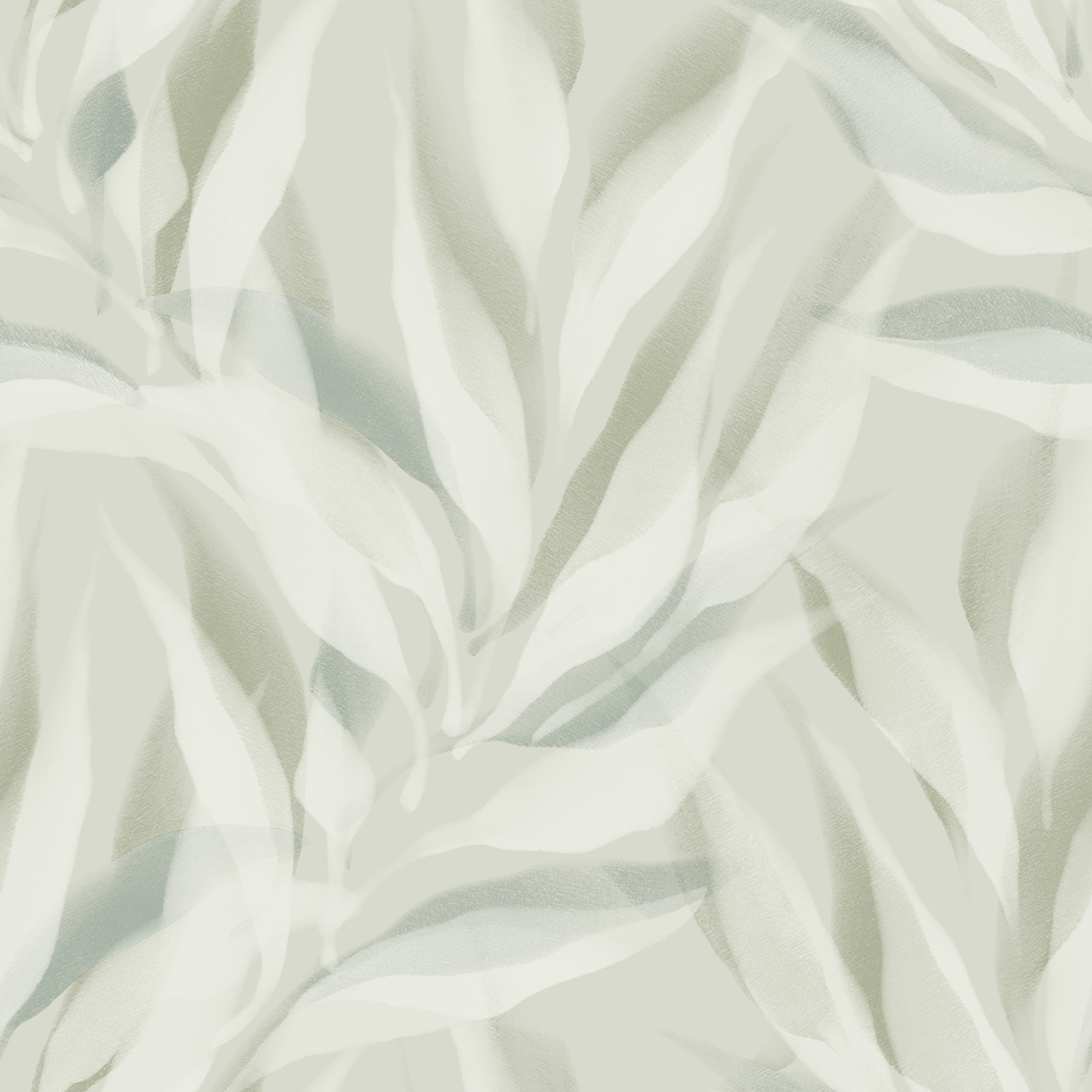 Grandeco Eden Watercolour Abstract Leaves Textured Wallpaper - Green