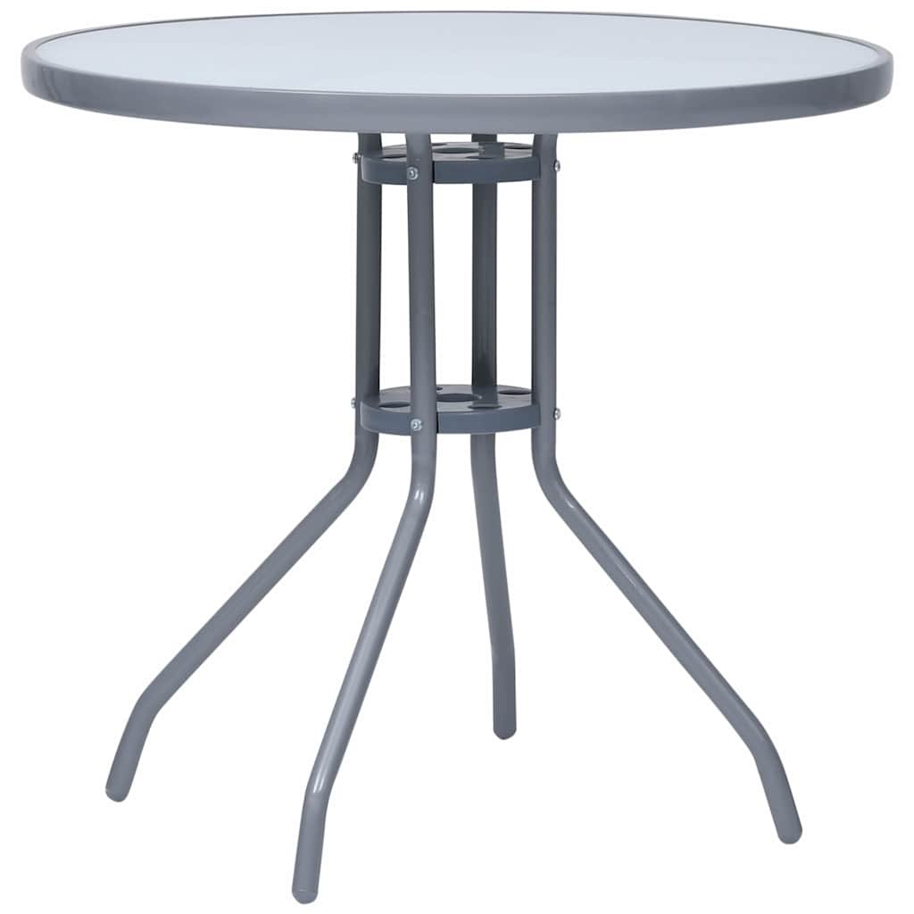 Walplus Glass Garden Table - Grey - 80 x 72 cm