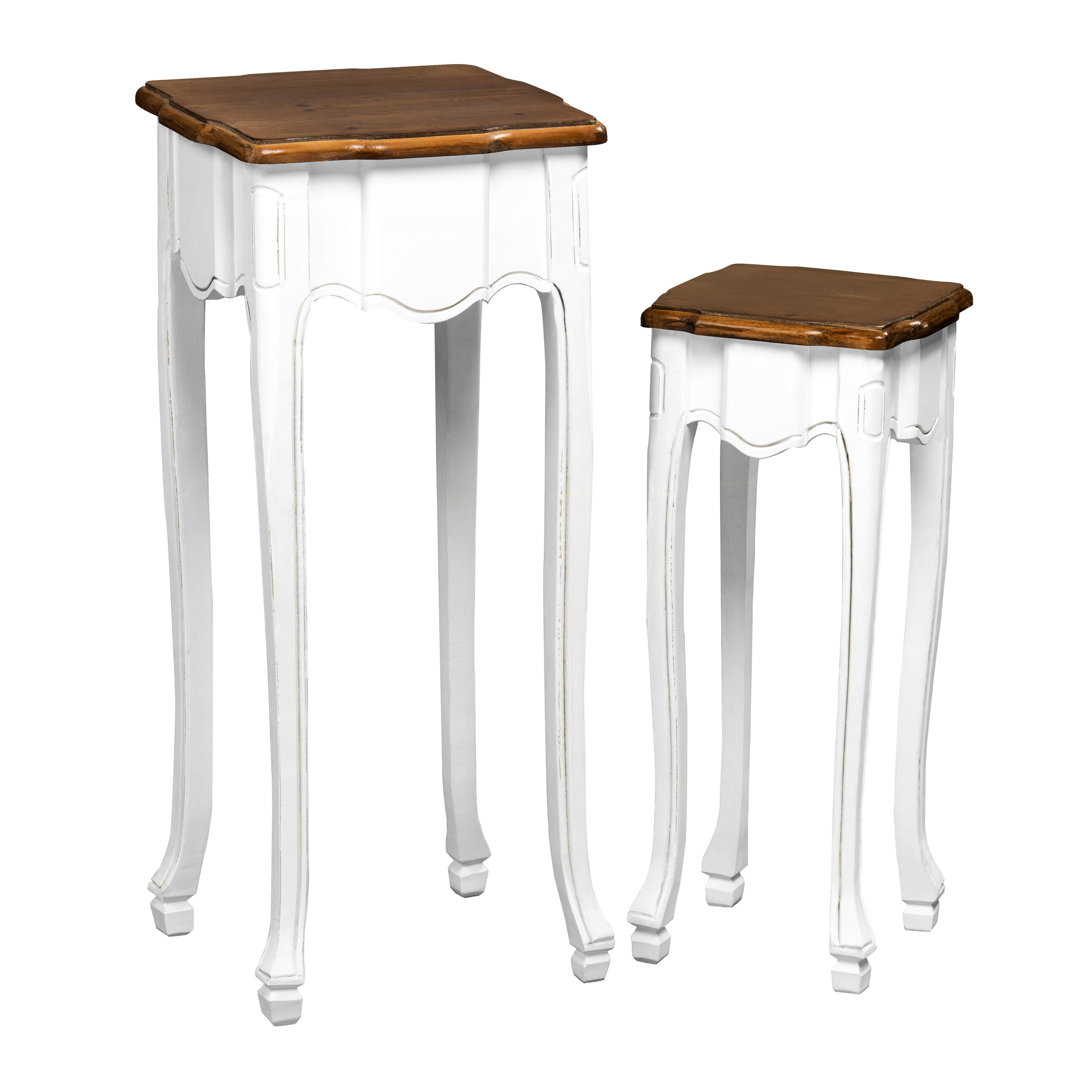 Orsina Solid Wood Nesting Accent Tables - White