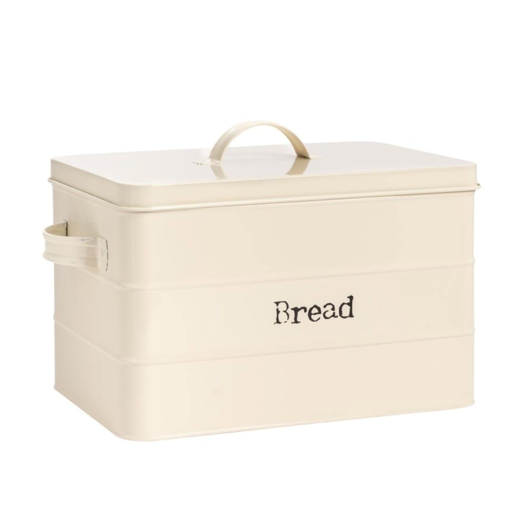 Harbour Housewares Vintage Metal Kitchen Bread Bin - 40cm - Cream