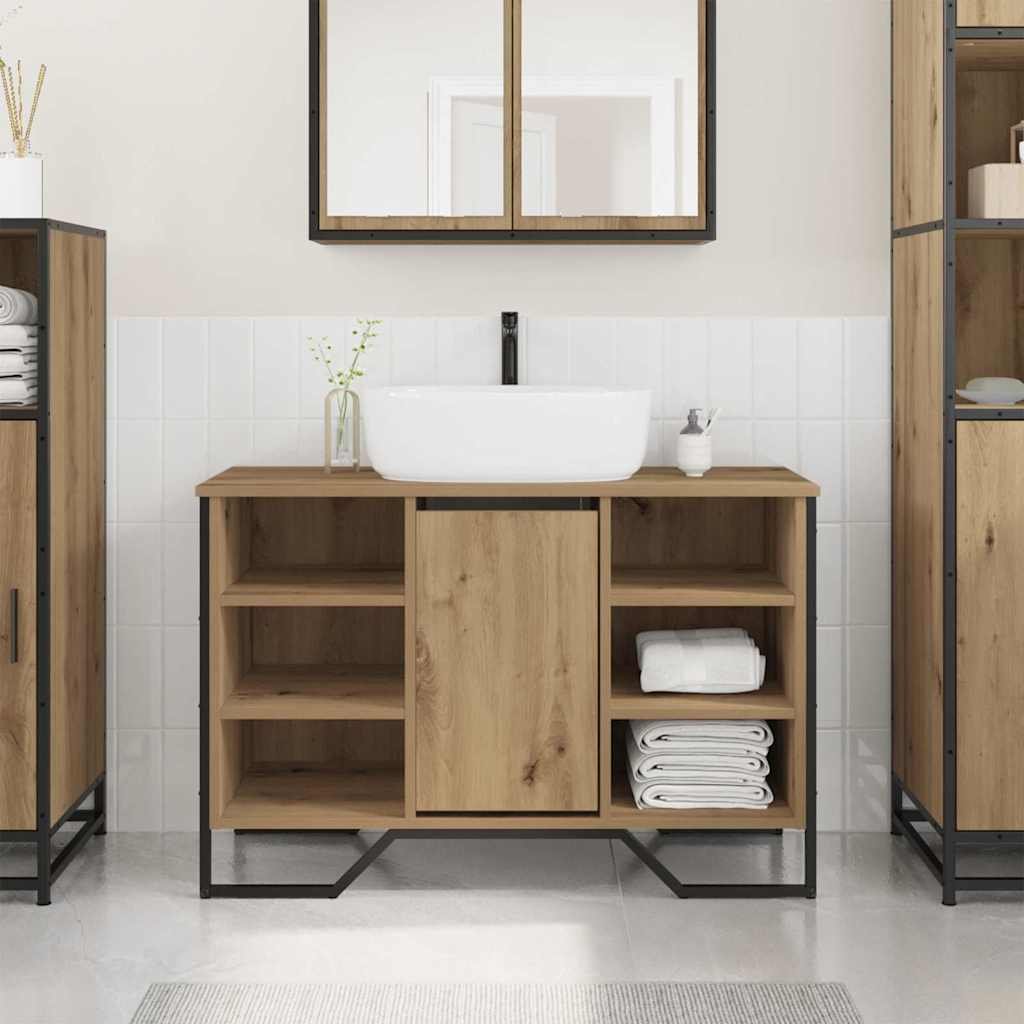 Walplus Engineered Wood Bathroom Sink Cabinet - Artisan Oak - 91 x 35 x 60 cm