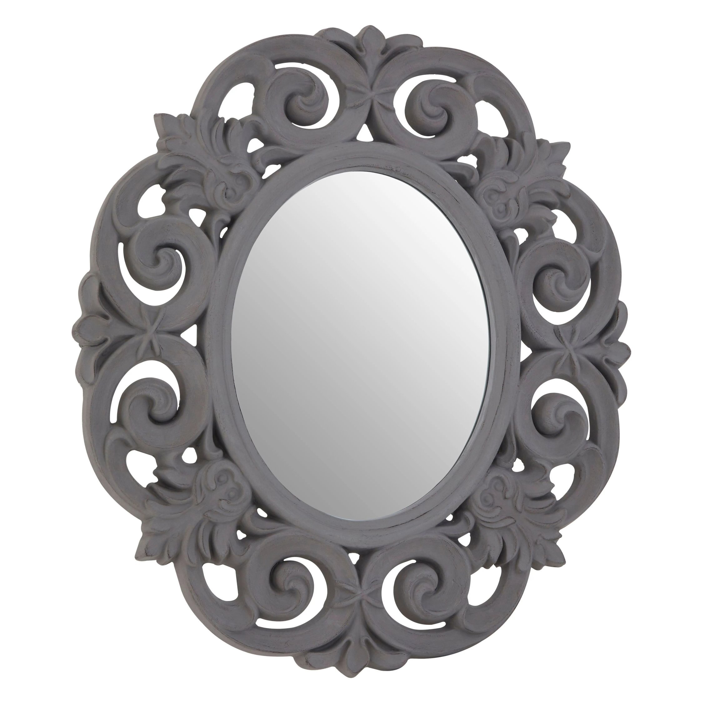 Orsina Itaka Antique Scroll Design Wall Mirror – Grey