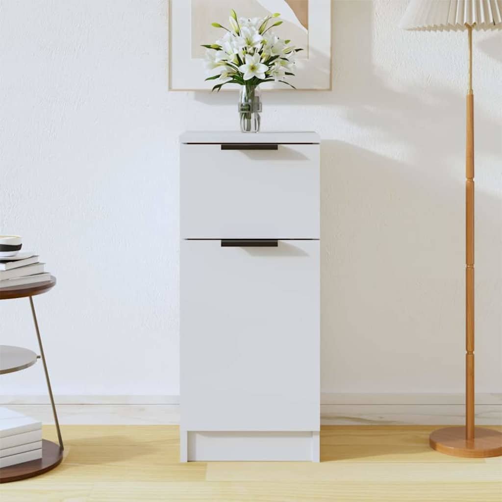Walplus Engineered Wood Sideboard - White - 30 x 30 x 70 cm