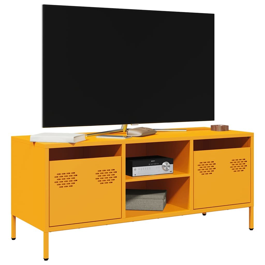 Walplus Steel 2 Drawers TV Cabinet - Yellow - 101.5 x 39 x 43.5 cm