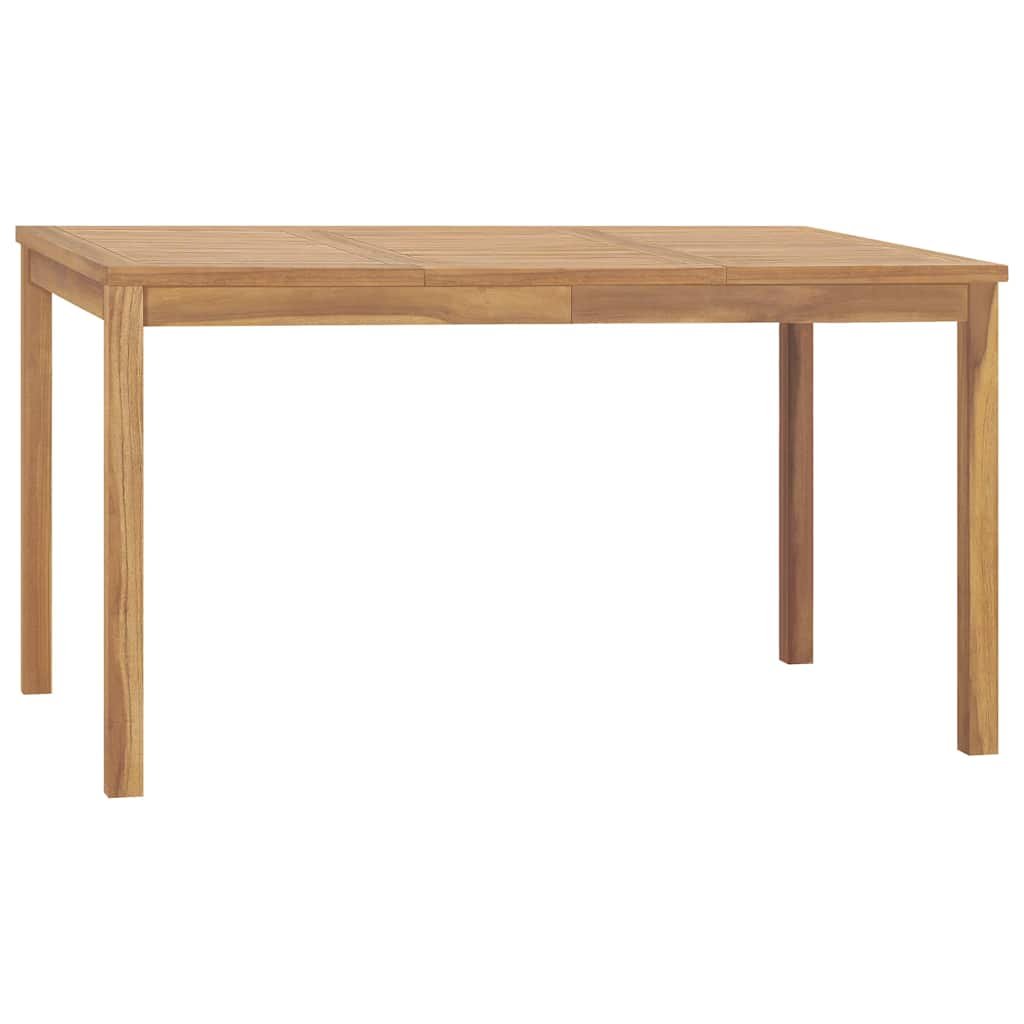 Walplus Solid Teak Wood Garden Dining Table - Brown - 140 x 80 x 77 cm