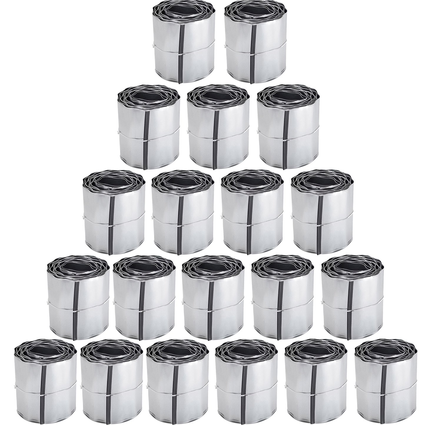 Primrose Galvanised Metal Corrugated Lawn Edge Border Edging Roll - Silver 100m