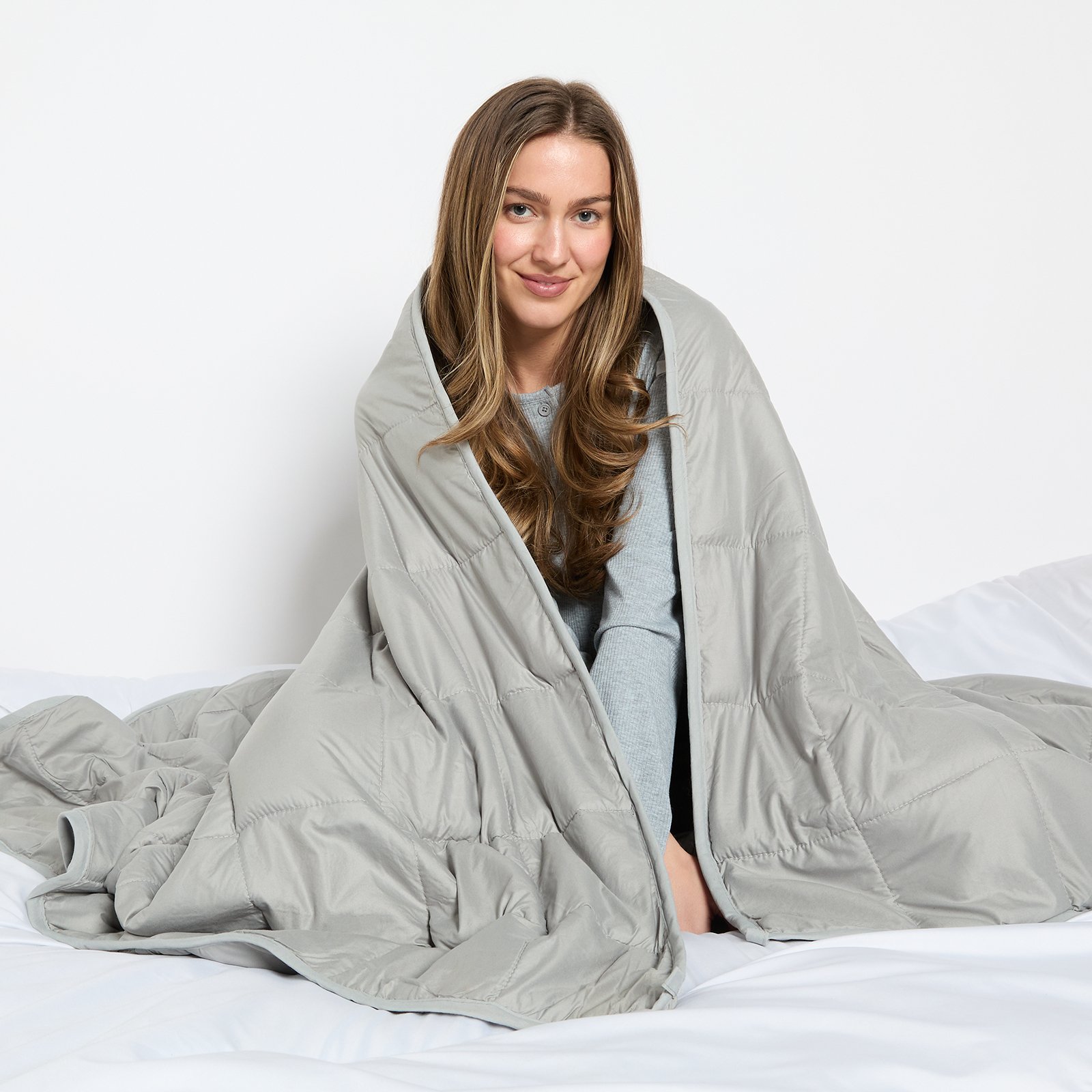 OHS Supersoft 10kg Weighted Blanket - 150x200cm - Grey