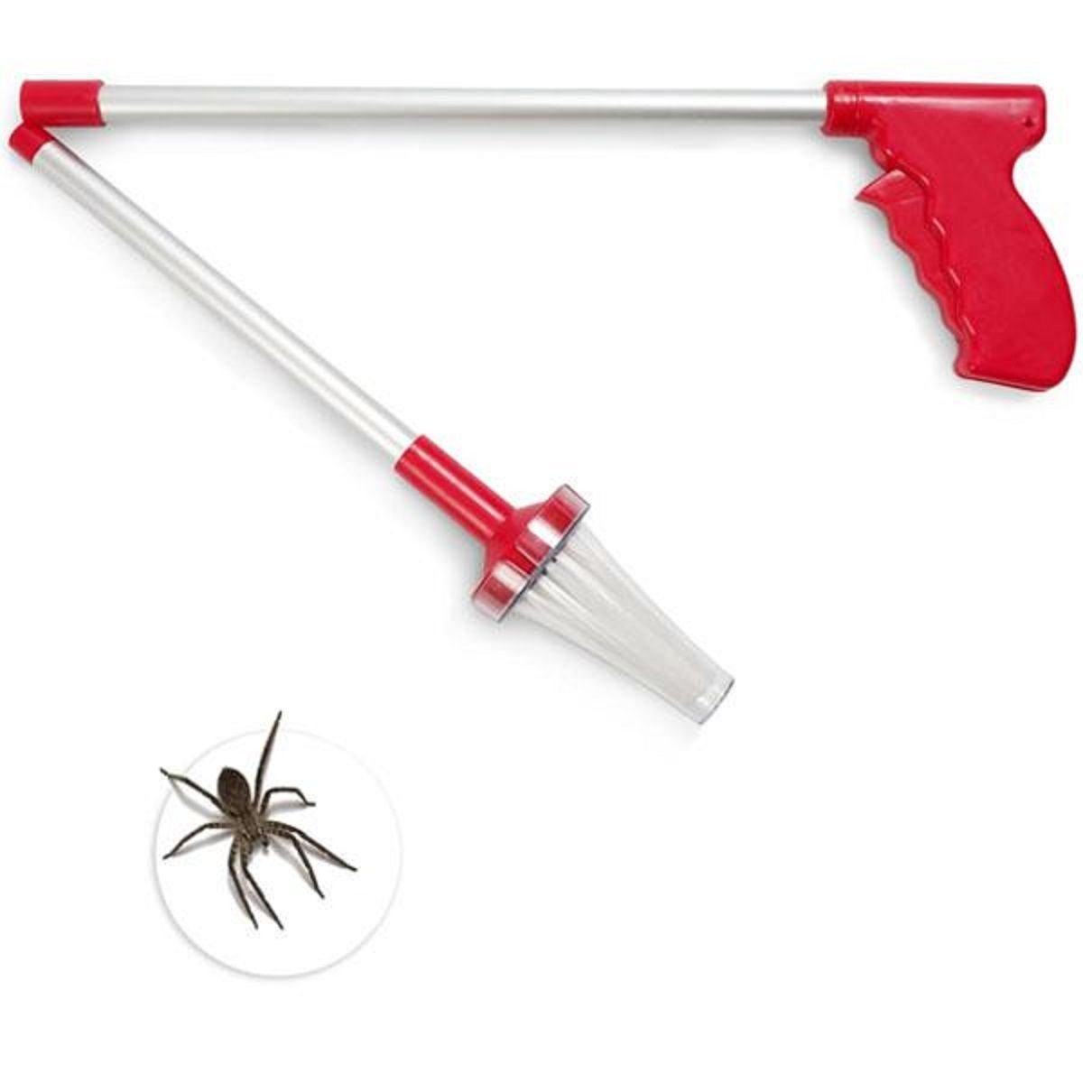 Keplin Humane Catch and Release Long Handle Spider Catcher - Red