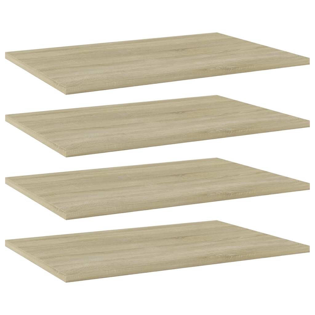 Walplus Pack of 4 Engineered Wood Bookshelf - Light Oak - 60 x 40 x 1.5 cm
