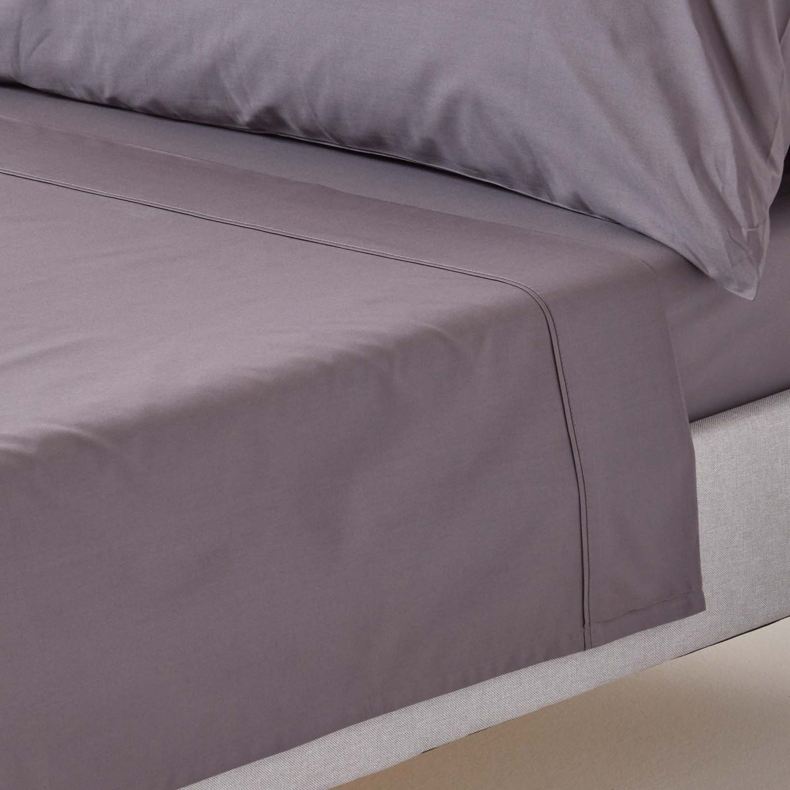 Homescapes Egyptian Cotton Dark Grey Flat Sheet - Double