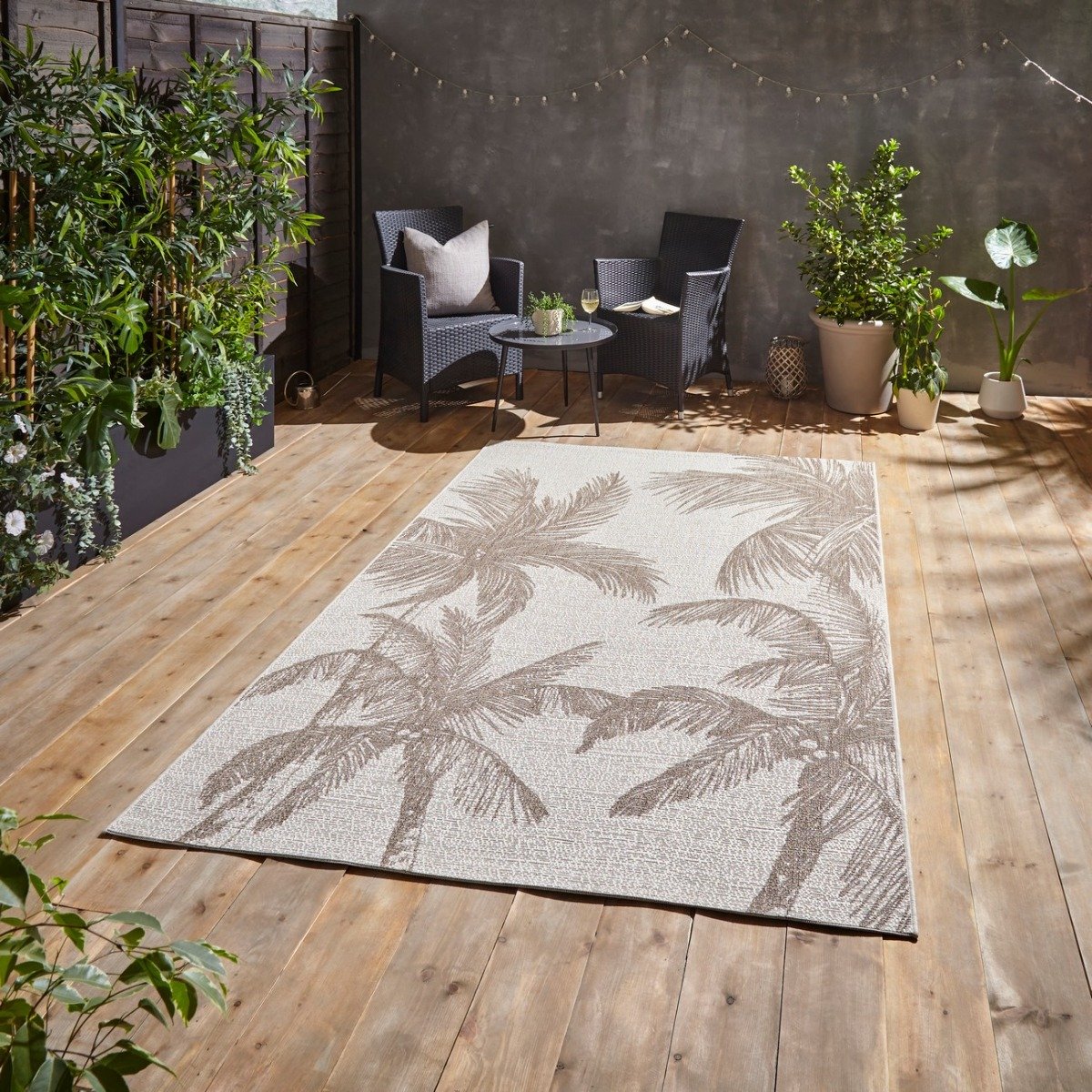 Mega Flooring Beige Modern Nature Print Rug - 120 x 170cm
