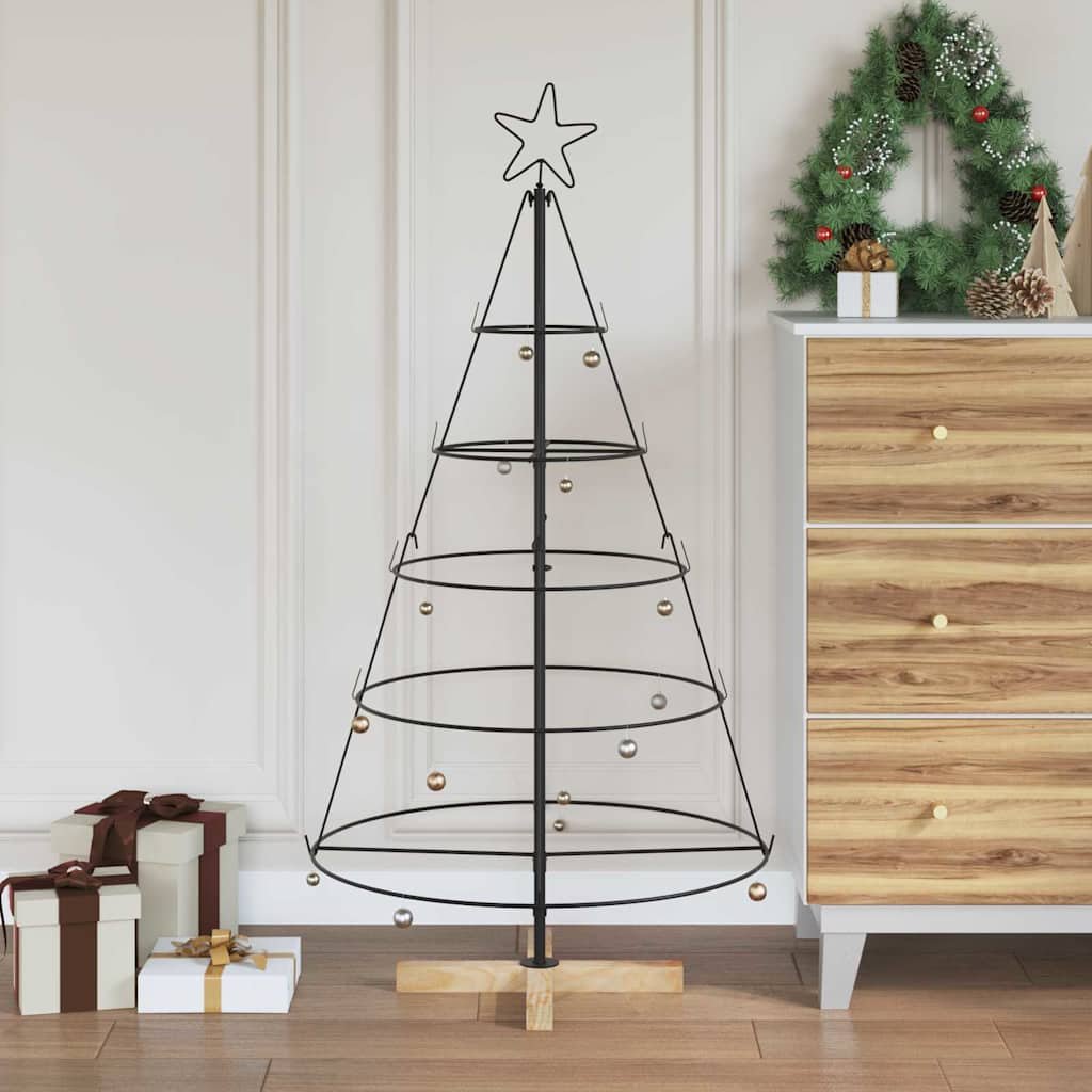 Walplus Christmas Cone Tree 64 cm Wide - Black - 120 cm