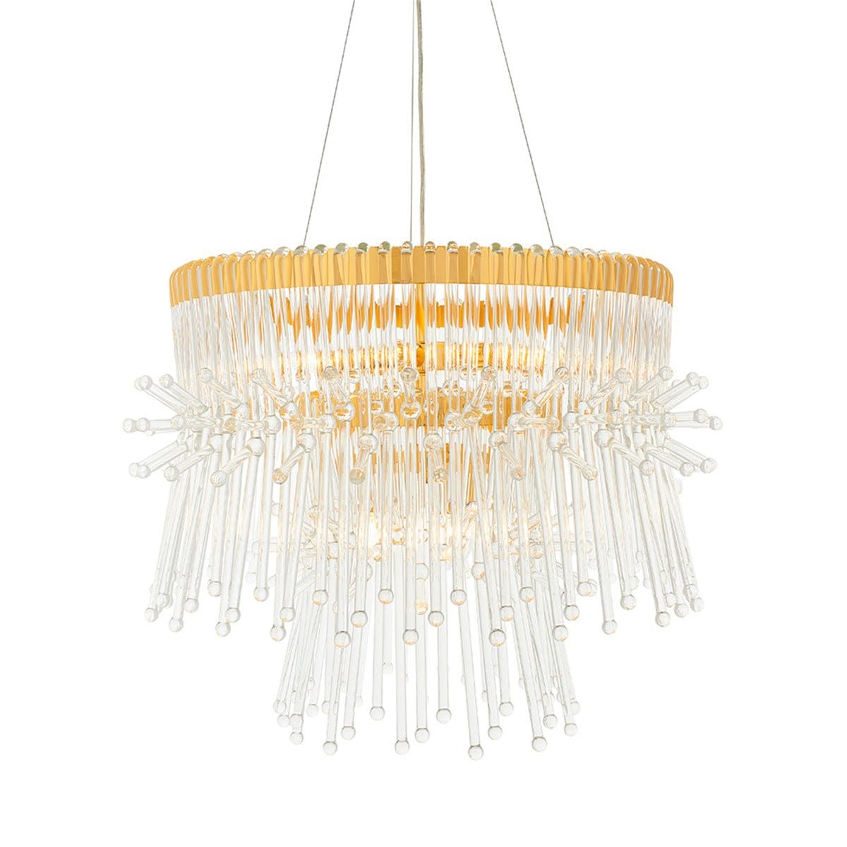 Loops Direct Steel and Glass Chandelier - Polished Gold