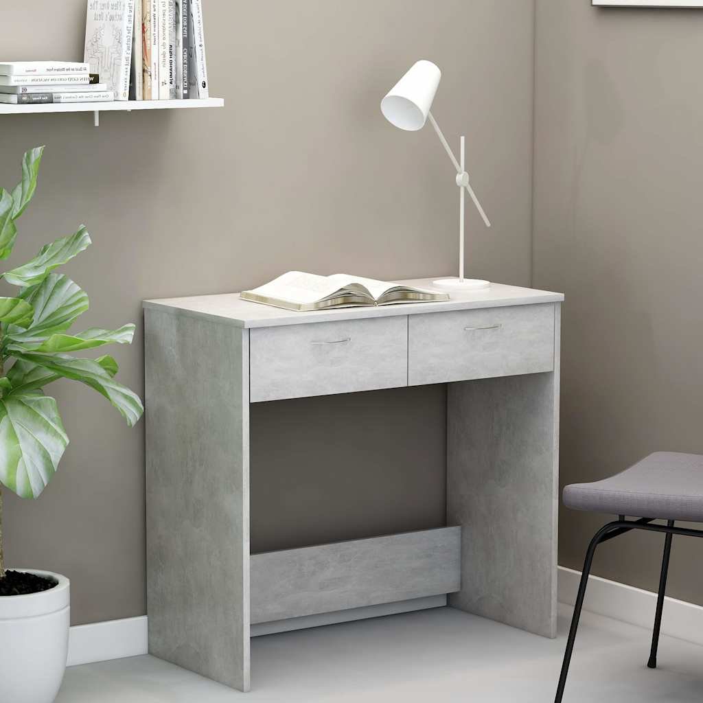 Walplus Storage Engineered Wood Computer Desk - Granite Grey - 80 x 40 x 75 cm
