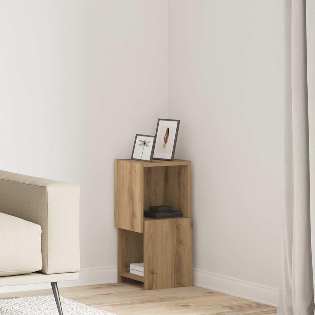 Walplus 2 Shelf Storage Cabinet - Artisan Oak - 25.5 x 25 x 55 cm