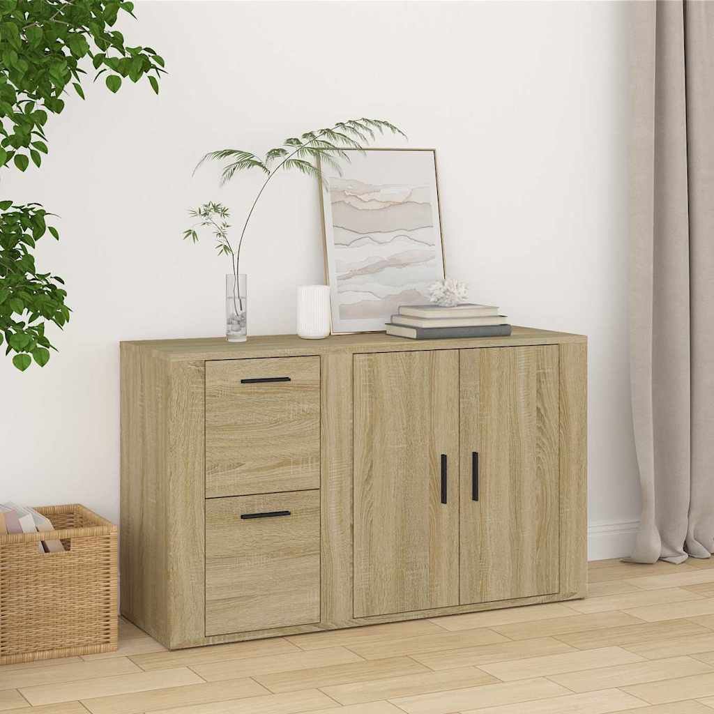 Walplus Engineered Wood Sideboard - Sonoma Oak - 100 x 33 x 59.5 cm