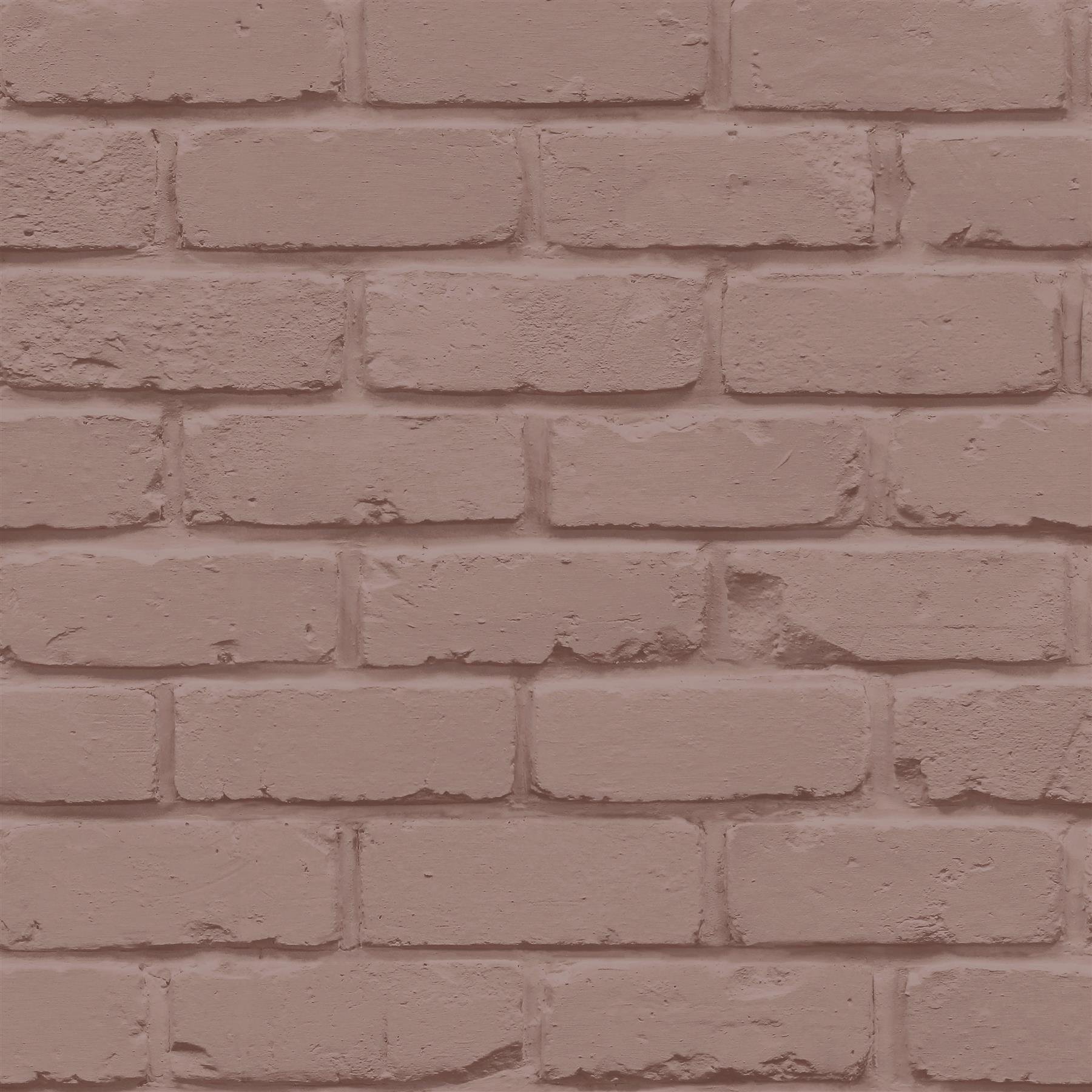 Fine Decor Brick Wall Wallpaper - Pink & Sage