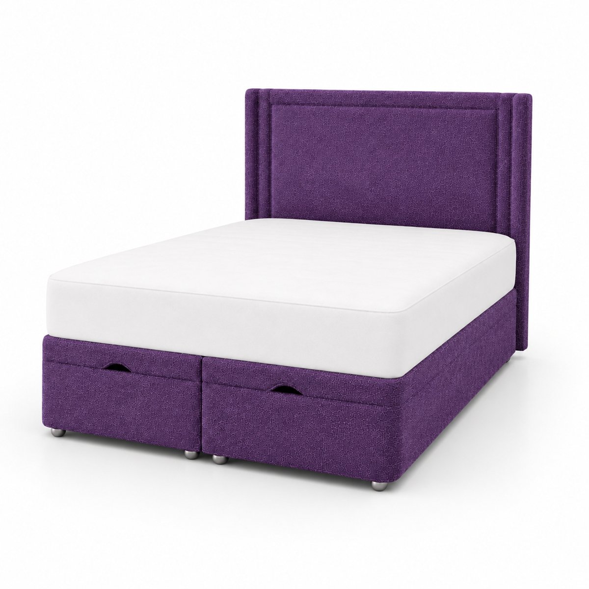 Comfy Deluxe Rome 4ft6 Double  Ottoman End Lift  Bed Set - Purple