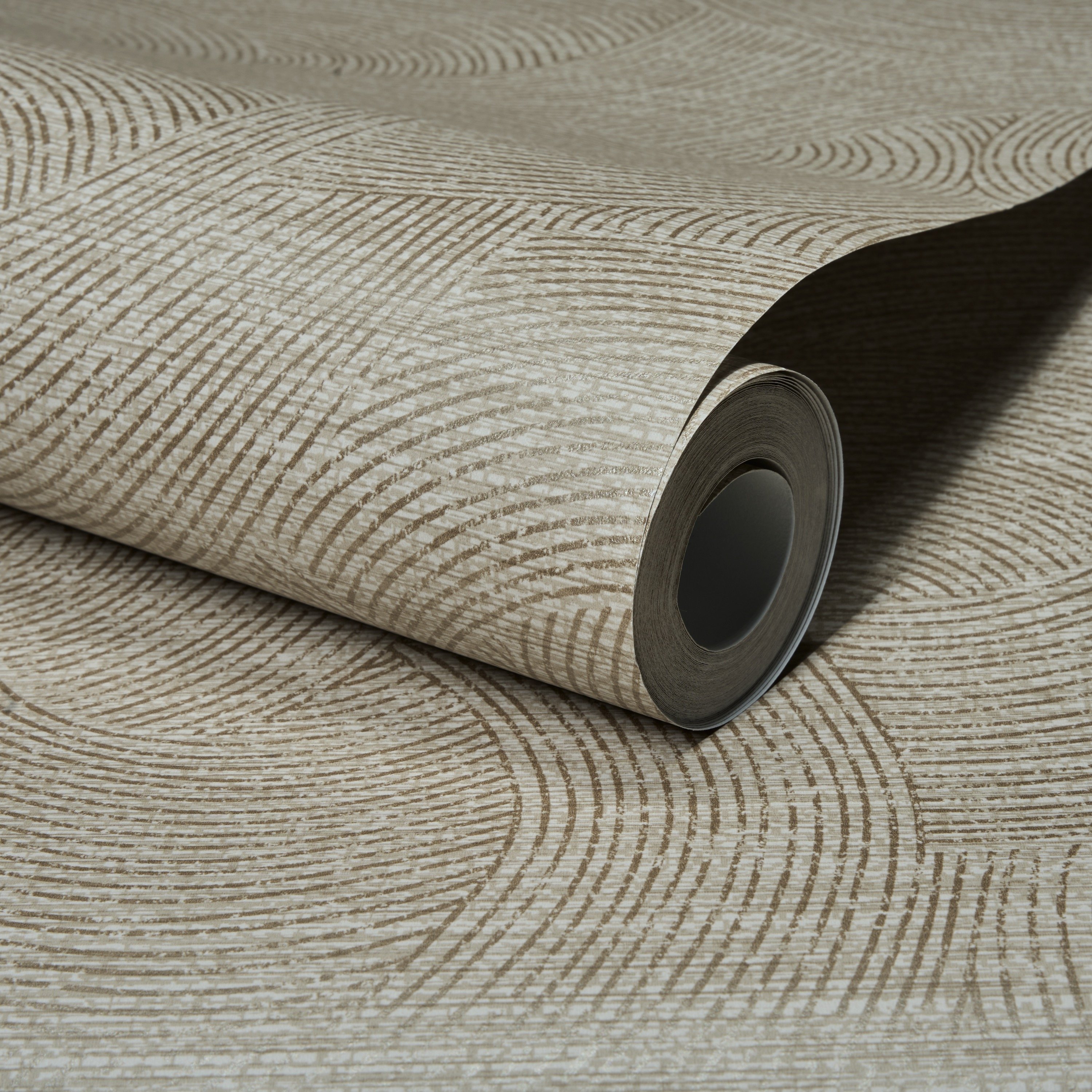 Grandeco Boutique Organic Maze Swirl PVC-free Eco Wallpaper - Neutral