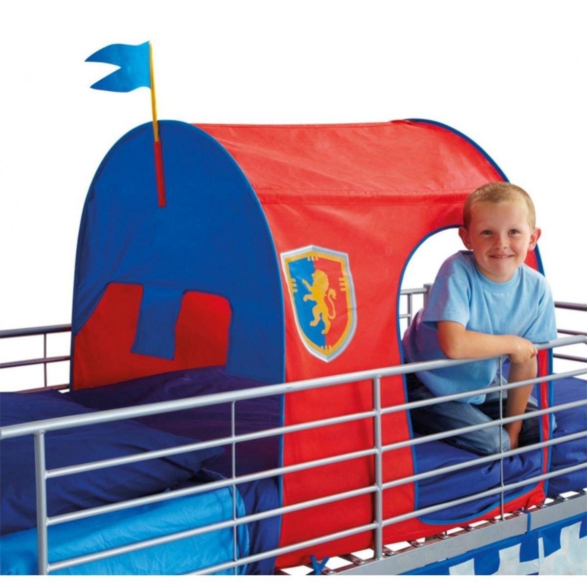 Noa & Nani Kids Cabin Bed Tunnel - Play Accessory in Knights Design - Red & Blue