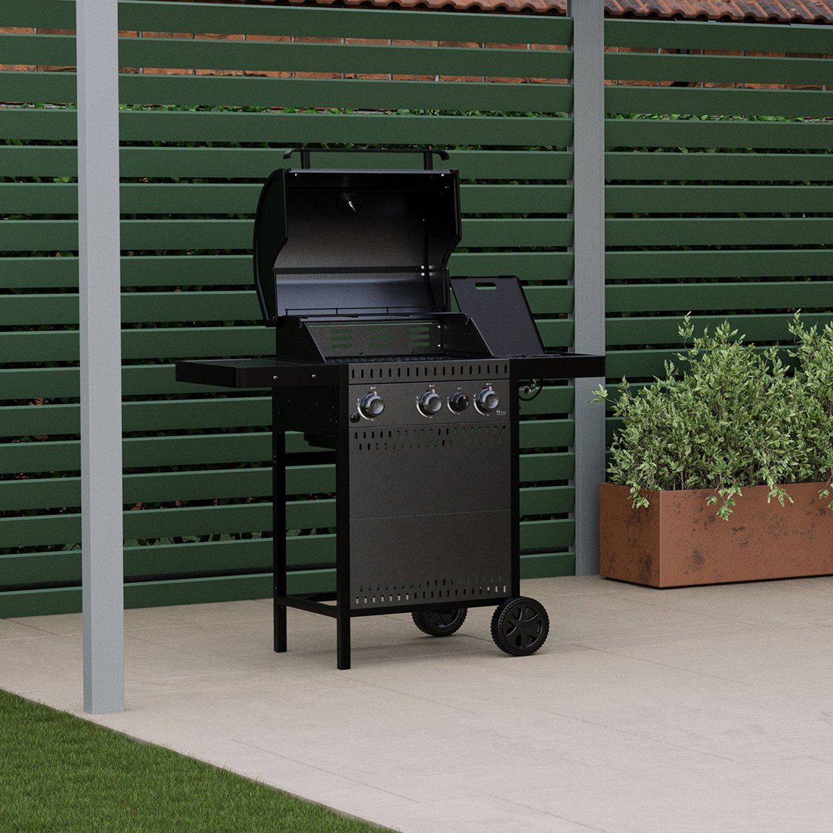 Charles Bently Ottimo 310 3 Burner Gas BBQ - Black