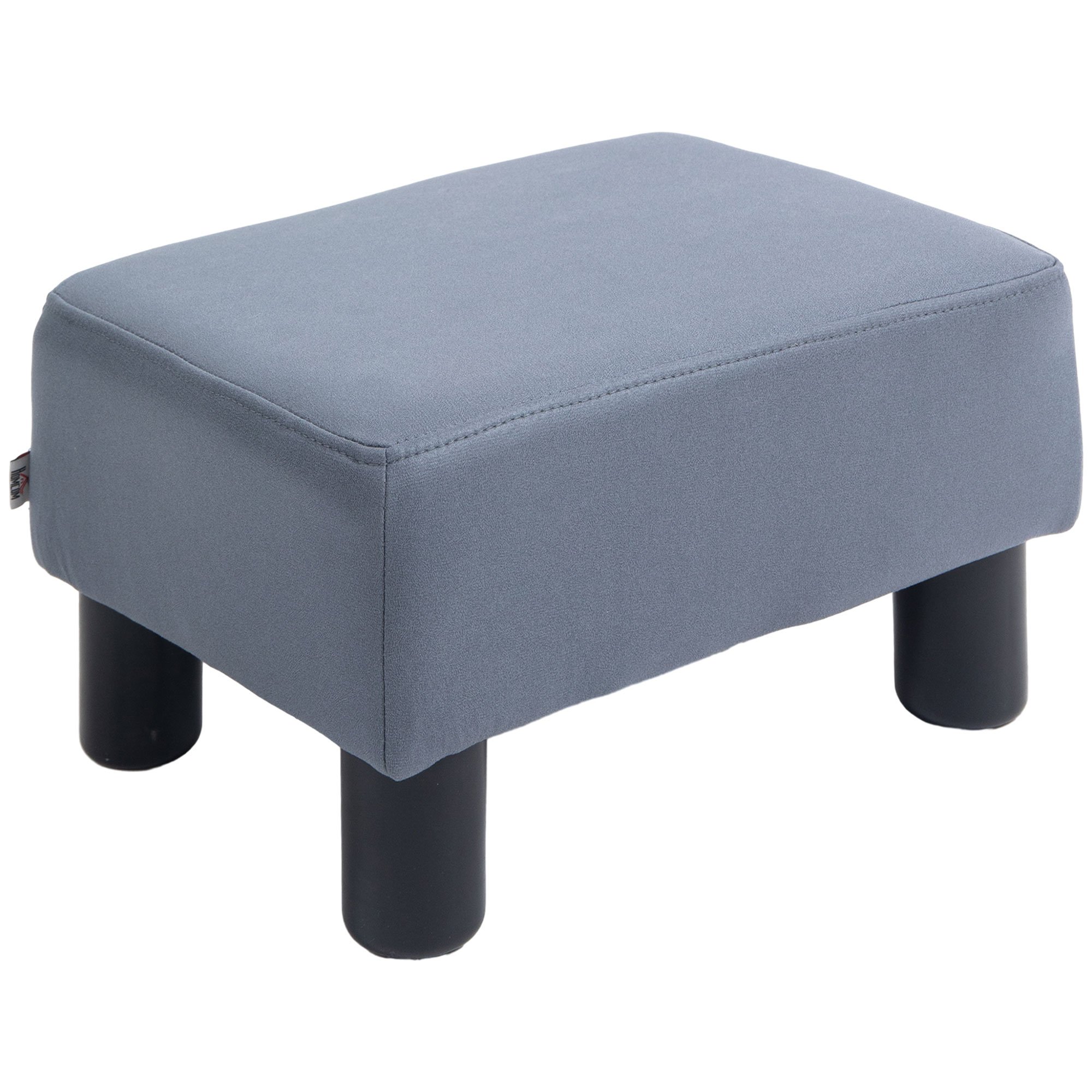 HOMCOM Microfibre Rectangle Footstool – Light Grey