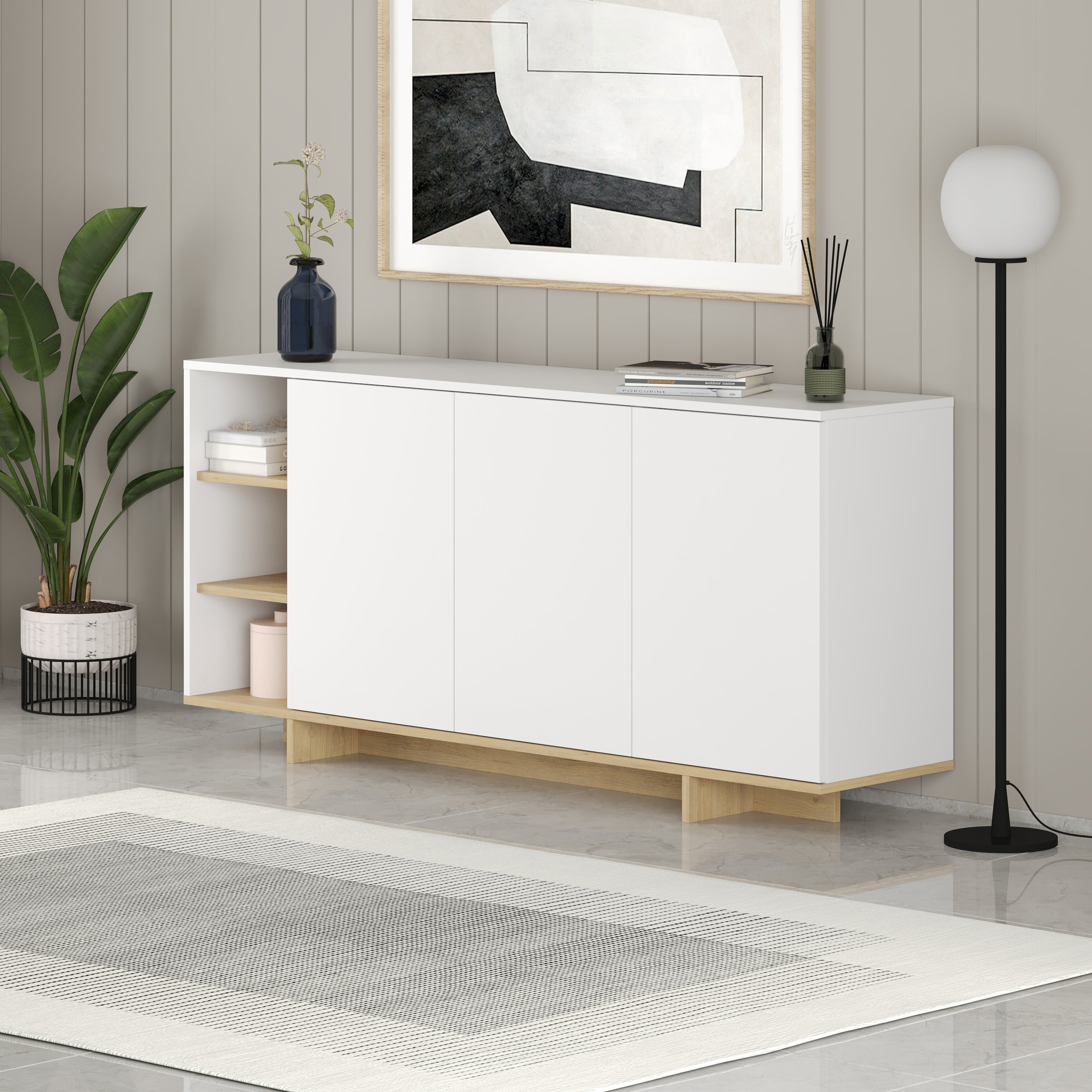 Decortie Stockton Sideboard - White & Oak
