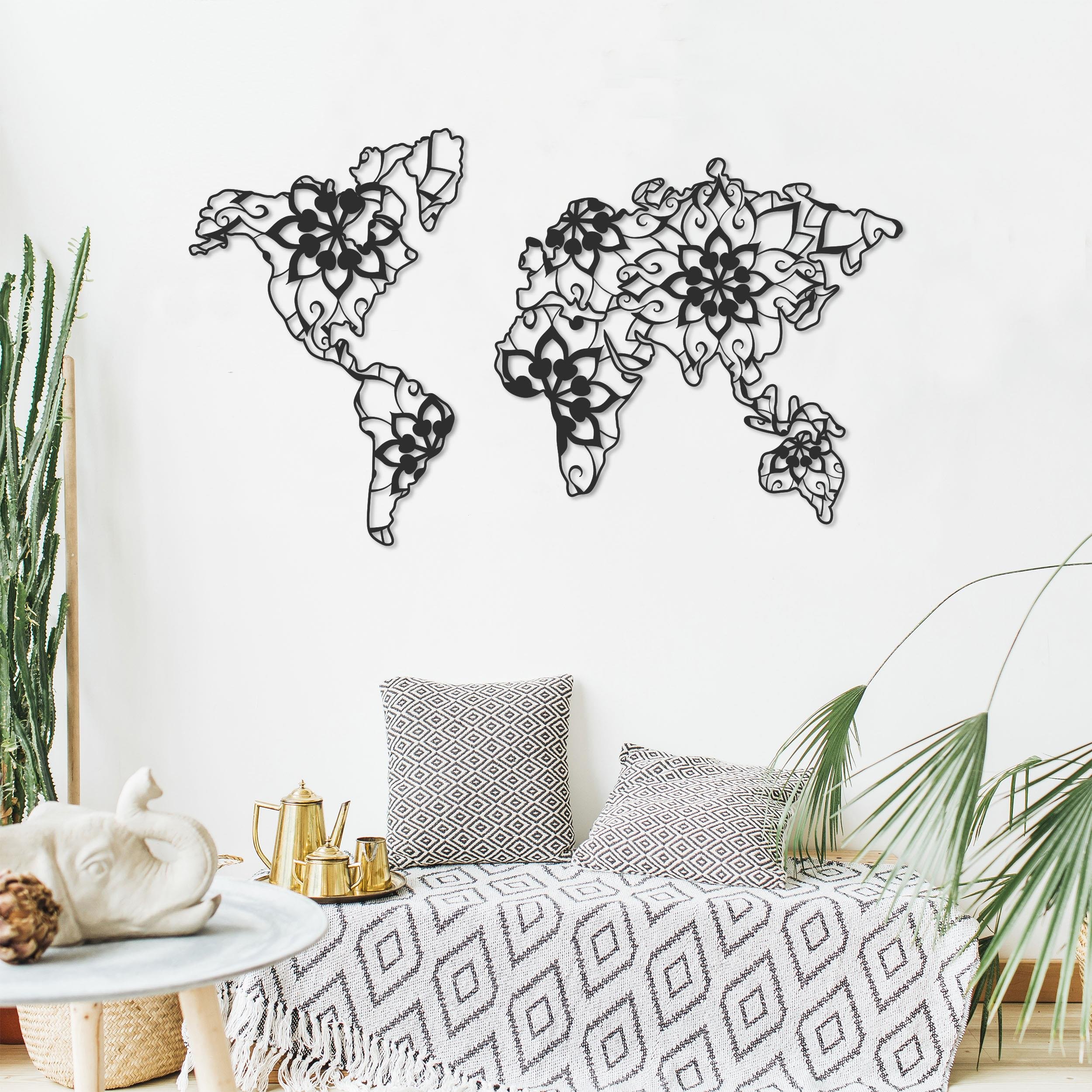 Decortie Metal Wall Art Mandala Metal Wall Art - black