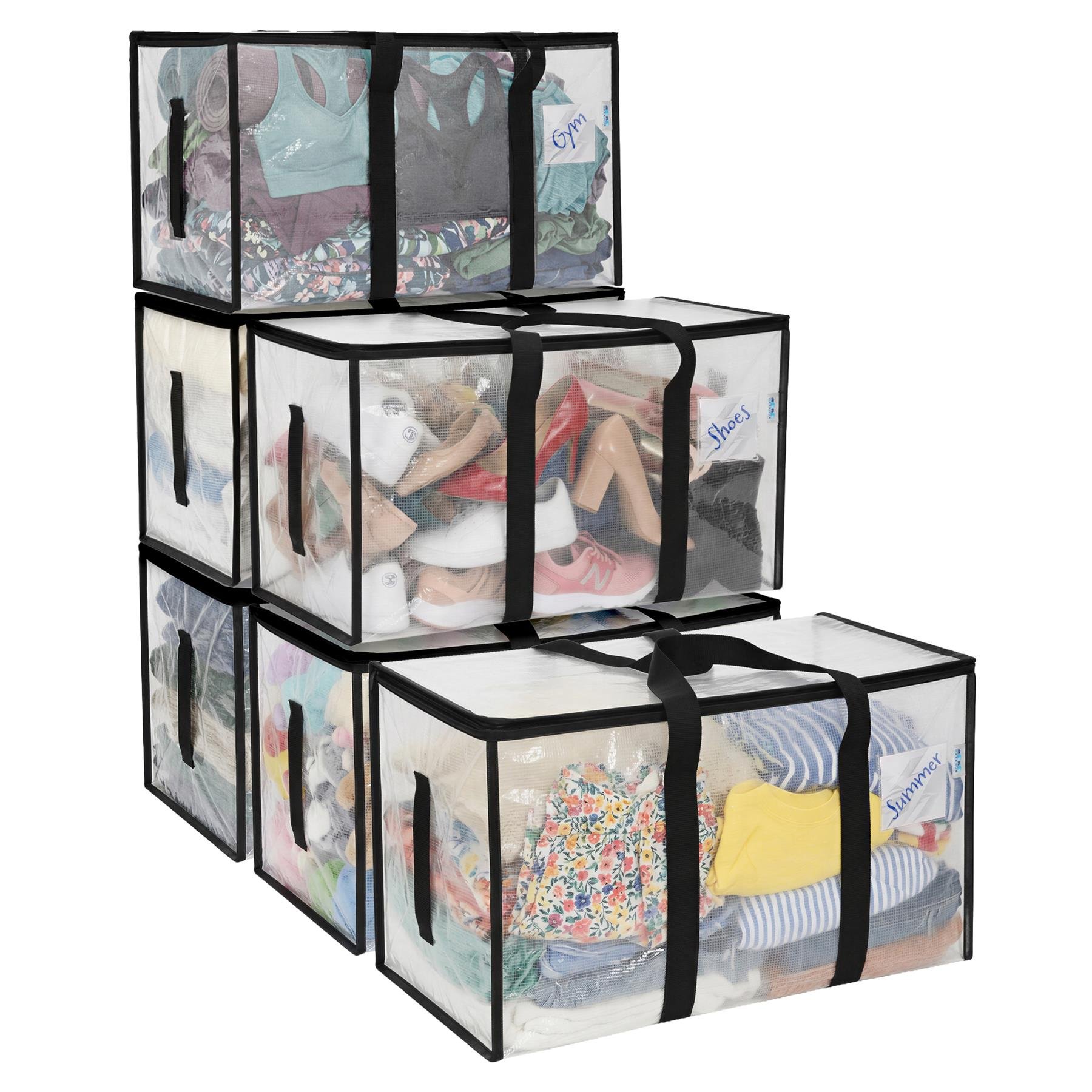 Harbour Housewares Large Heavy Duty Moving Bags 88L - Clear - Pack of 6