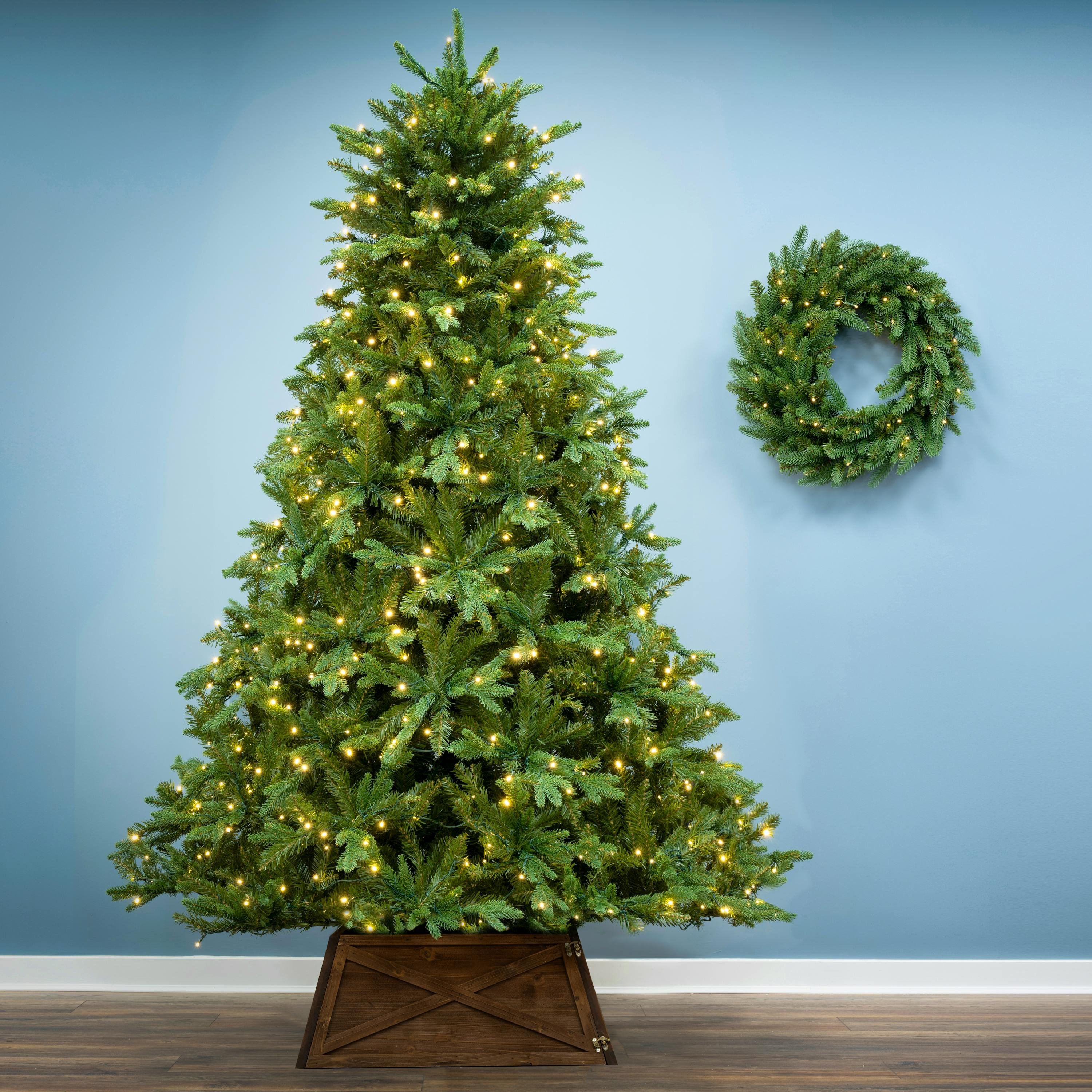 Christmas Tree World 6.5ft Pre-Lit Outdoor Woodland Pine Christmas Tree